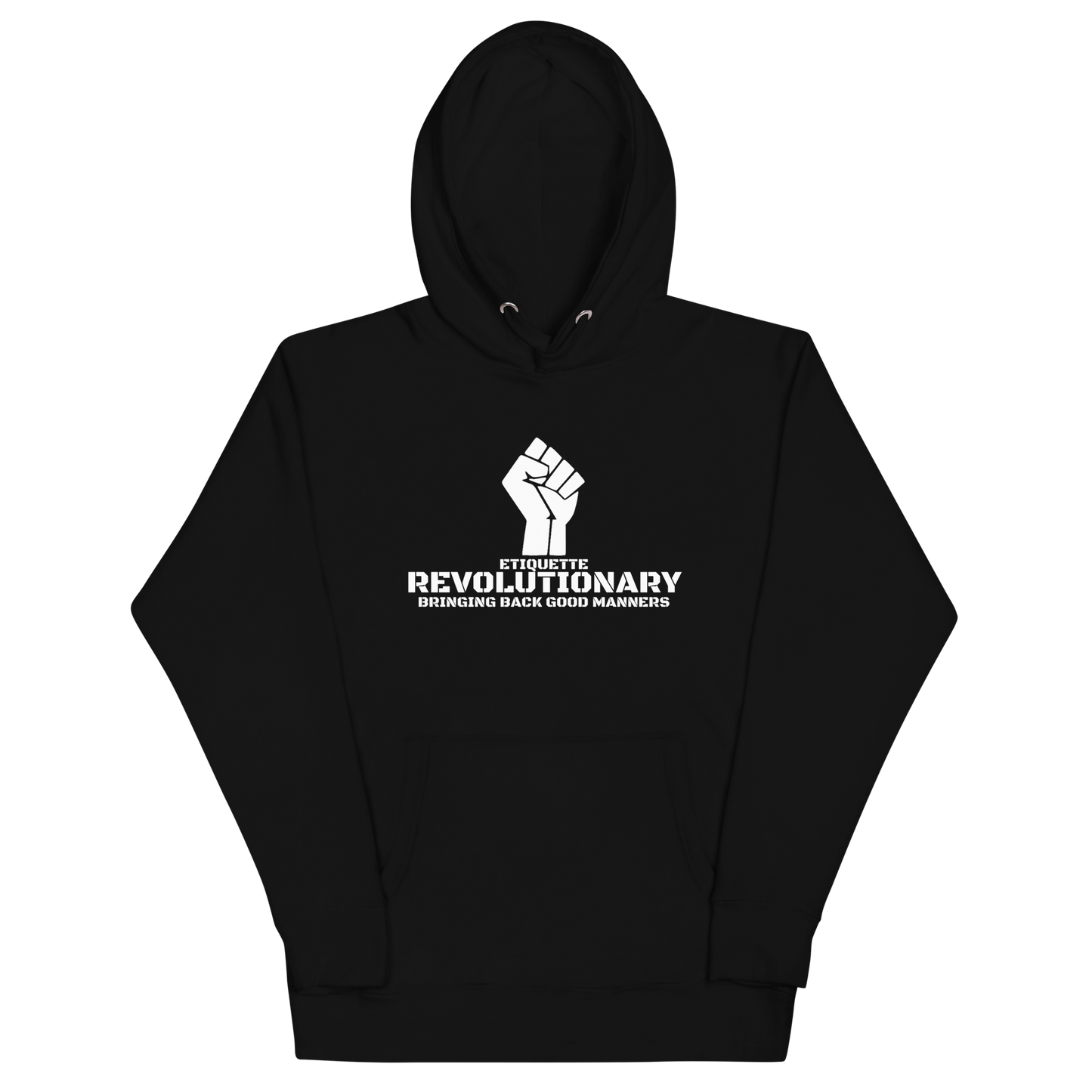 ETIQUETTE REVOLUTIONARY 'FIST' HOODIE- (WHITE LETTERING)