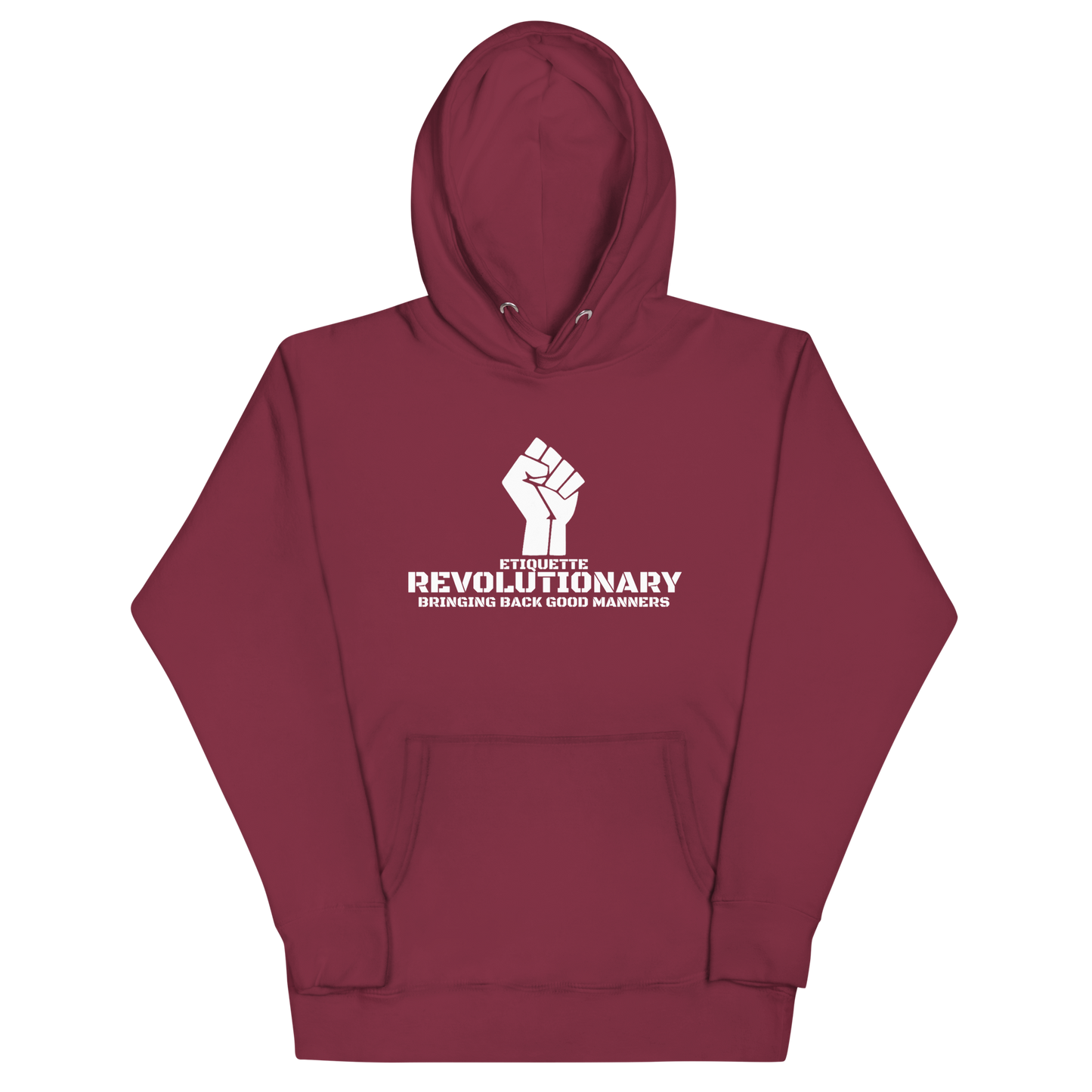 ETIQUETTE REVOLUTIONARY 'FIST' HOODIE- (WHITE LETTERING)