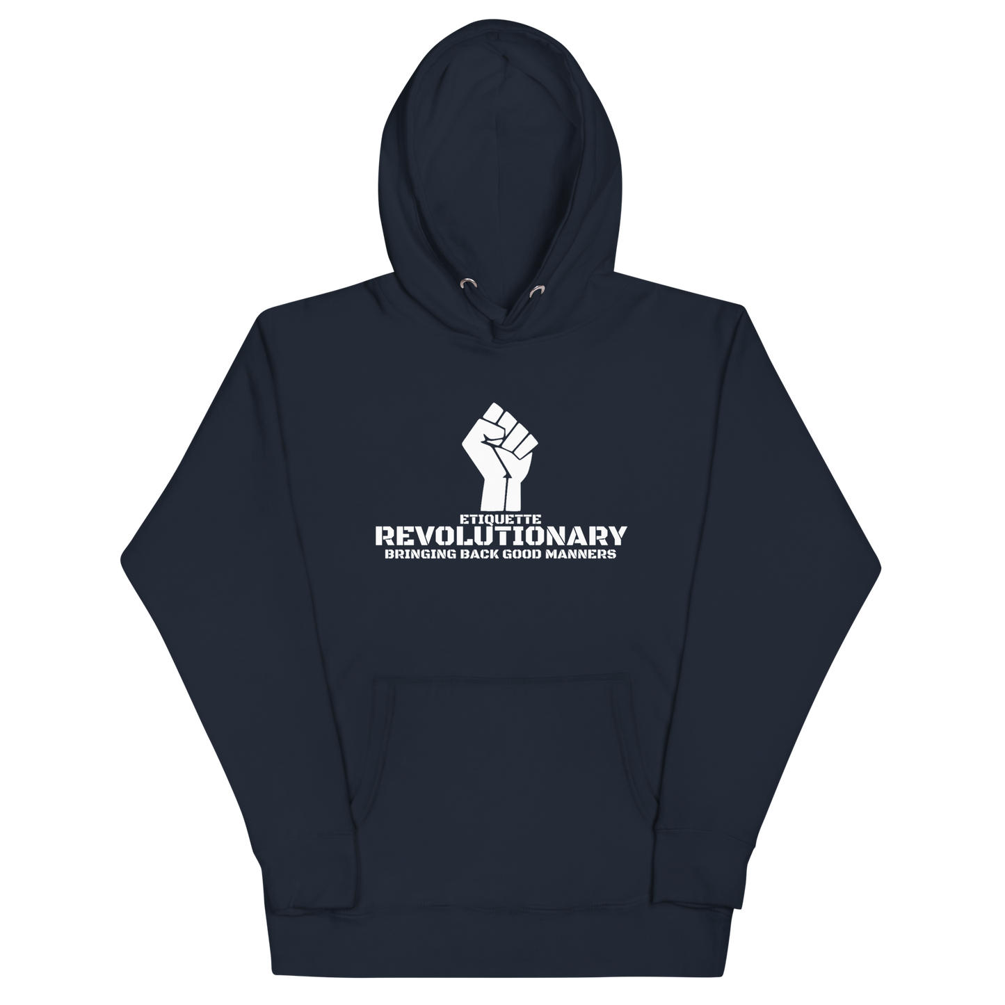 ETIQUETTE REVOLUTIONARY 'FIST' HOODIE- (WHITE LETTERING)