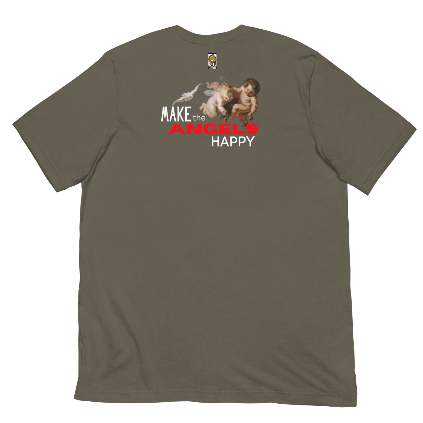 HUG THE HATERS/HAPPY ANGELS-WHITE/RED LETTERING