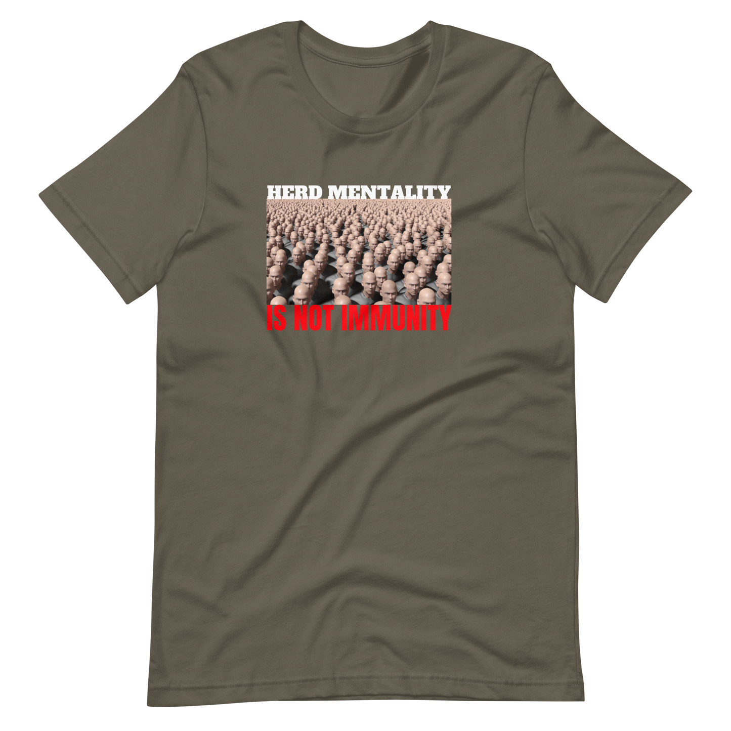 HERD MENTALITY-WHITE/RED LETTERING