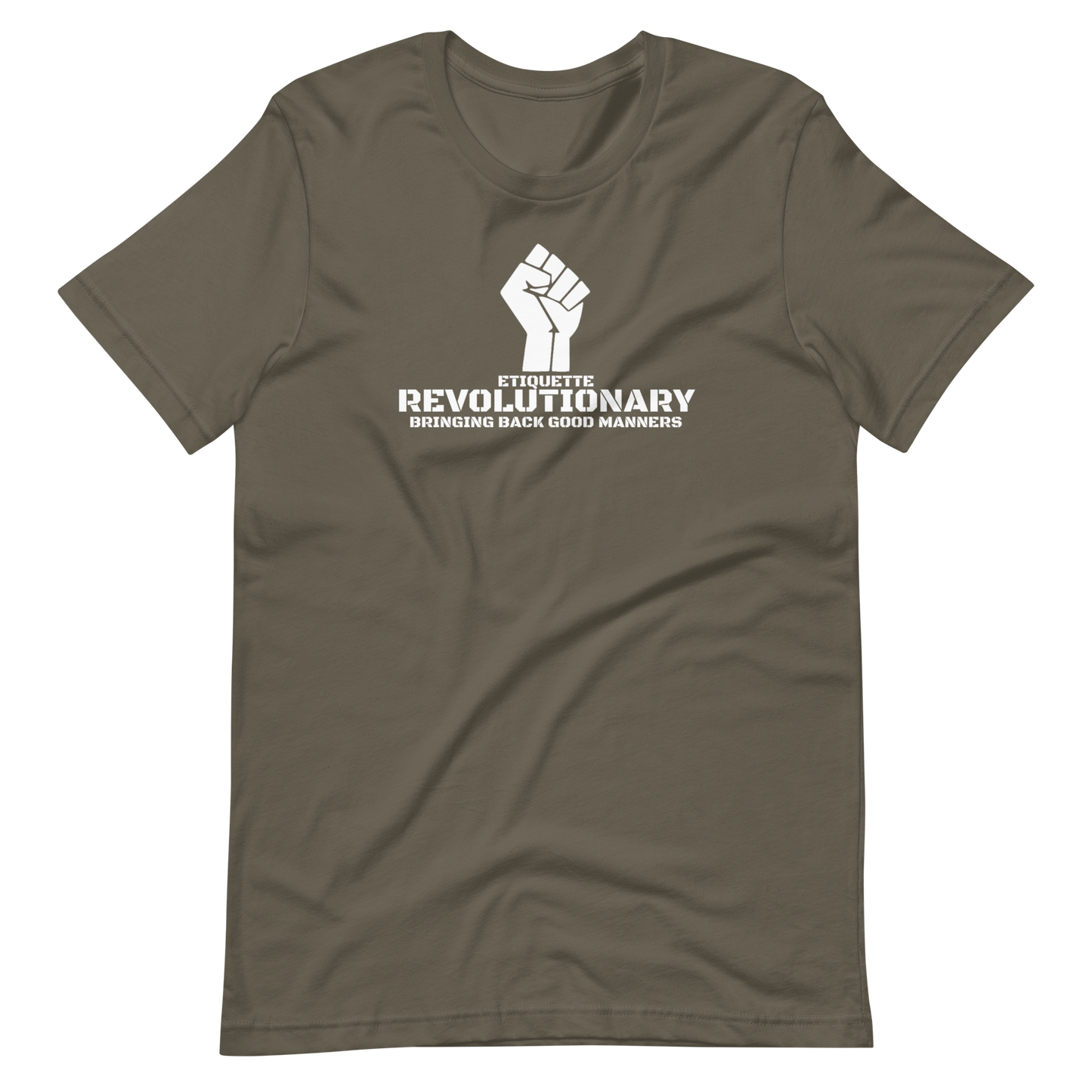 ETIQUETTE REVOLUTIONARY/FIST-WHITE LETTERING