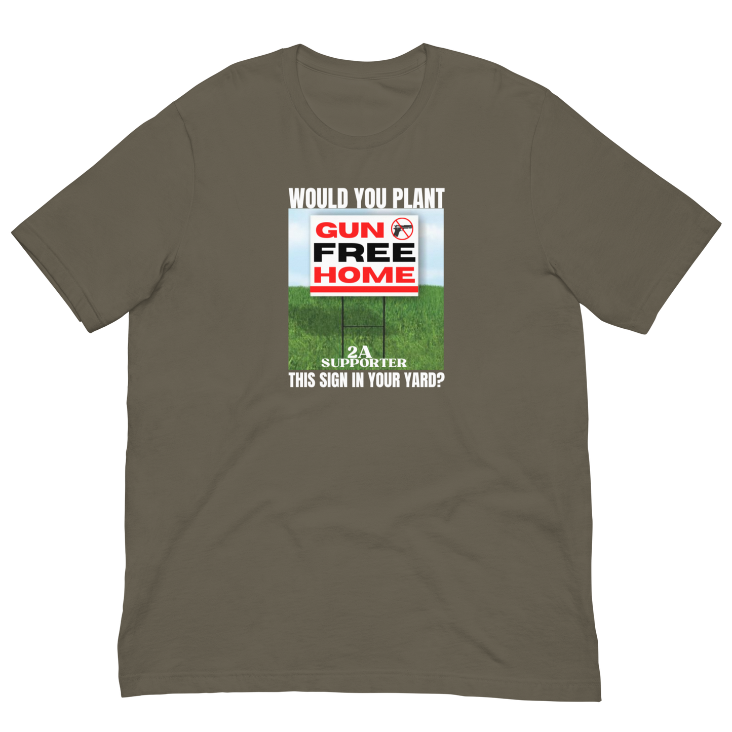 GUN FREE HOME/SUPPORT 2A-WHITE LETTERING