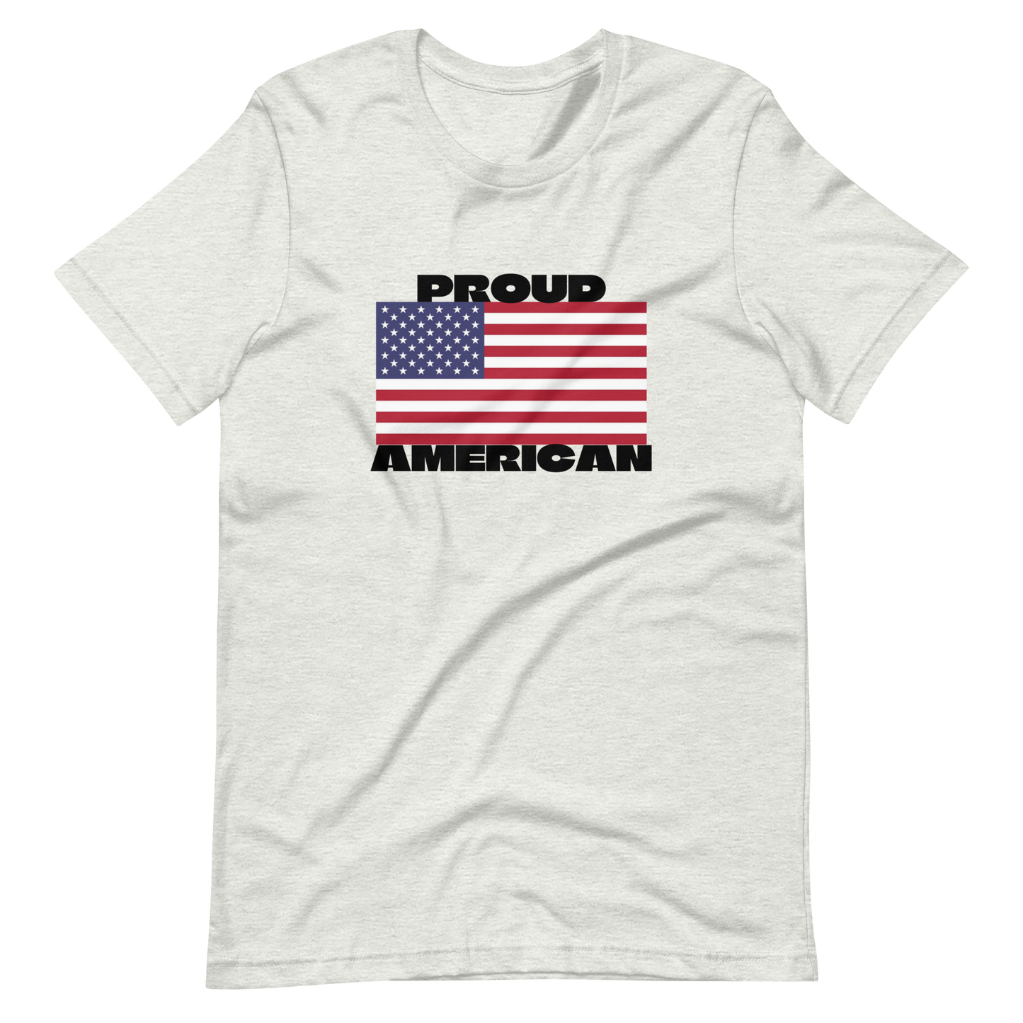 PROUD AMERICAN FLAG-BLACK LETTERING