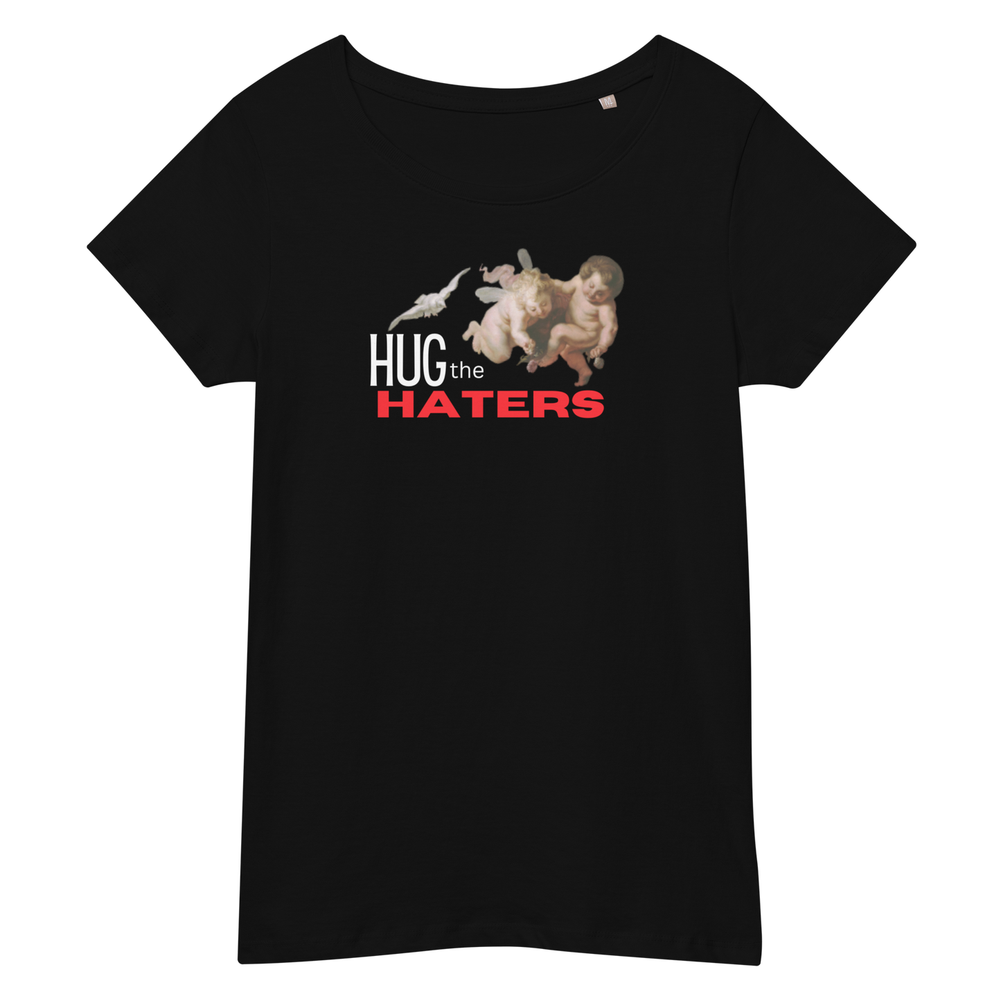 HUG THE HATERS (LADIES) RED & WHITE LETTERING