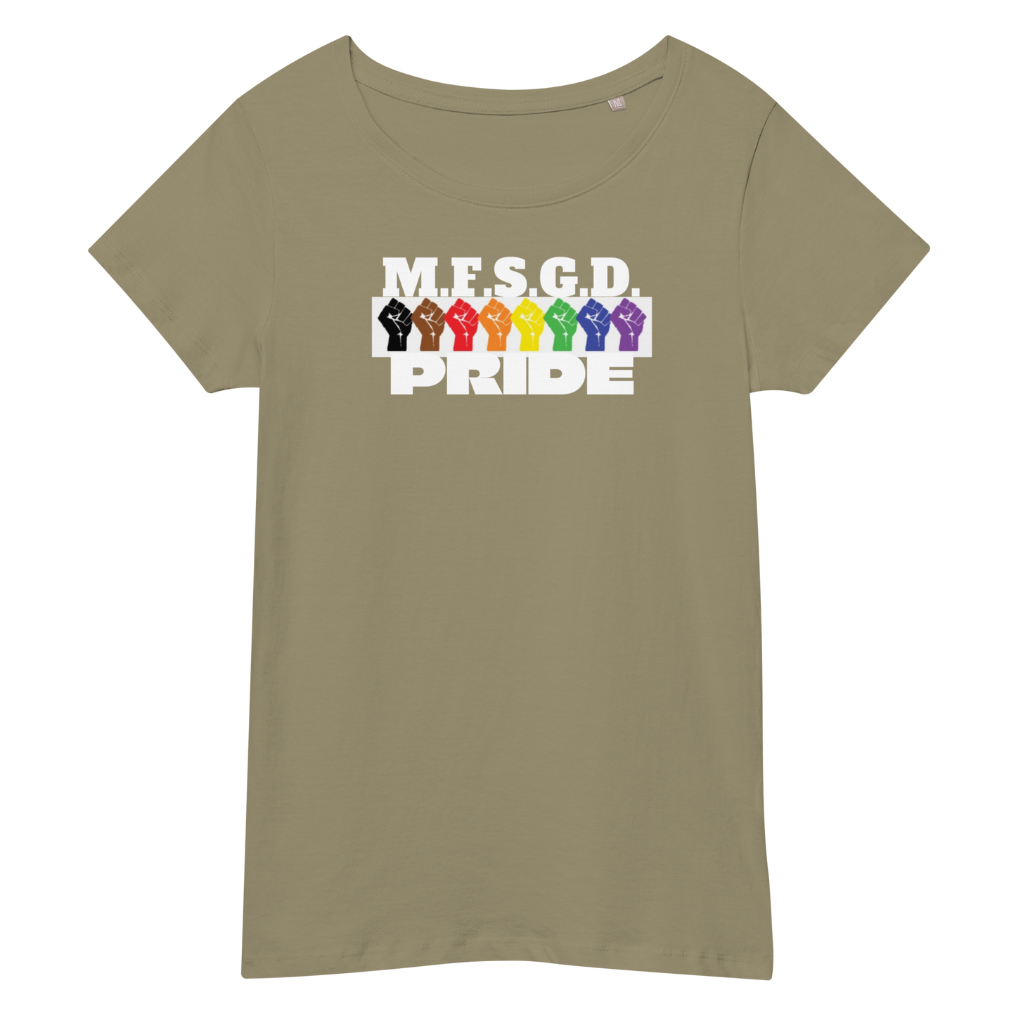 MFSGD PRIDE (LADIES) WHITE/RAINBOW LETTERING