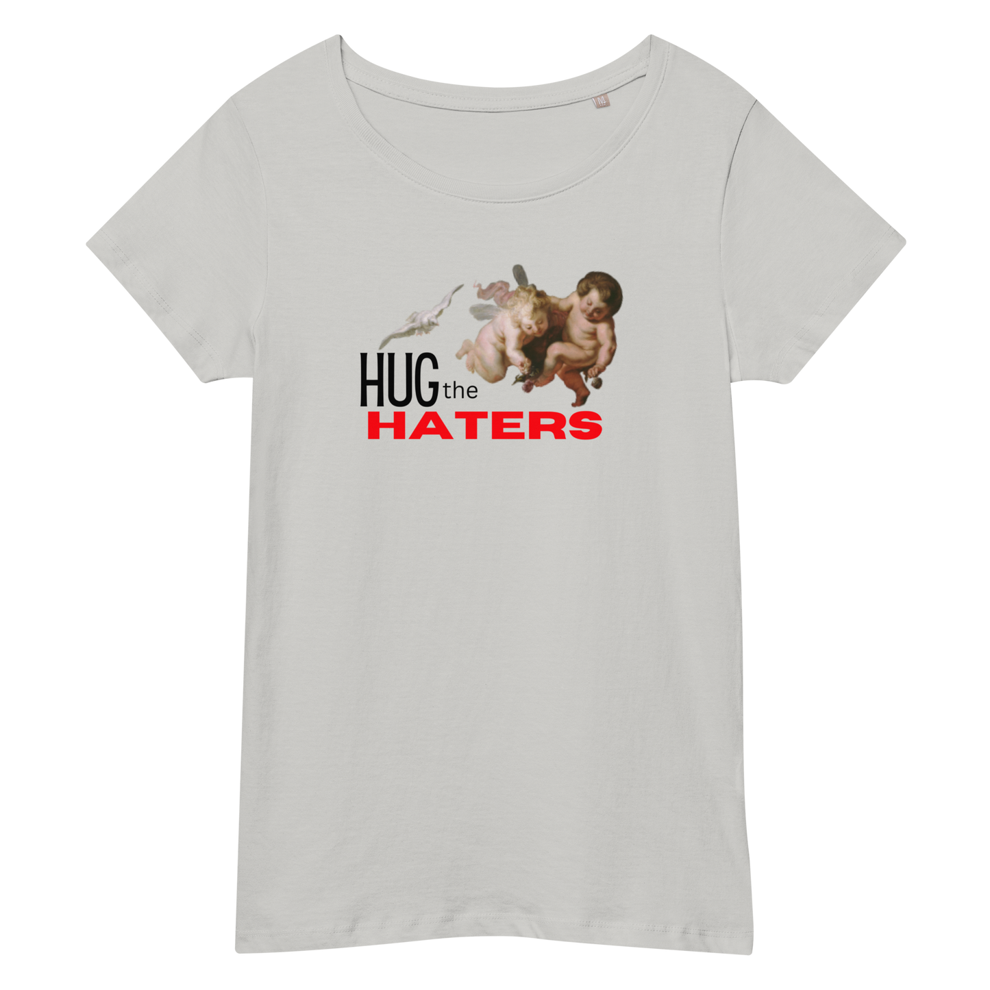 HUG THE HATERS (LADIES) BLACK & RED LETTERING