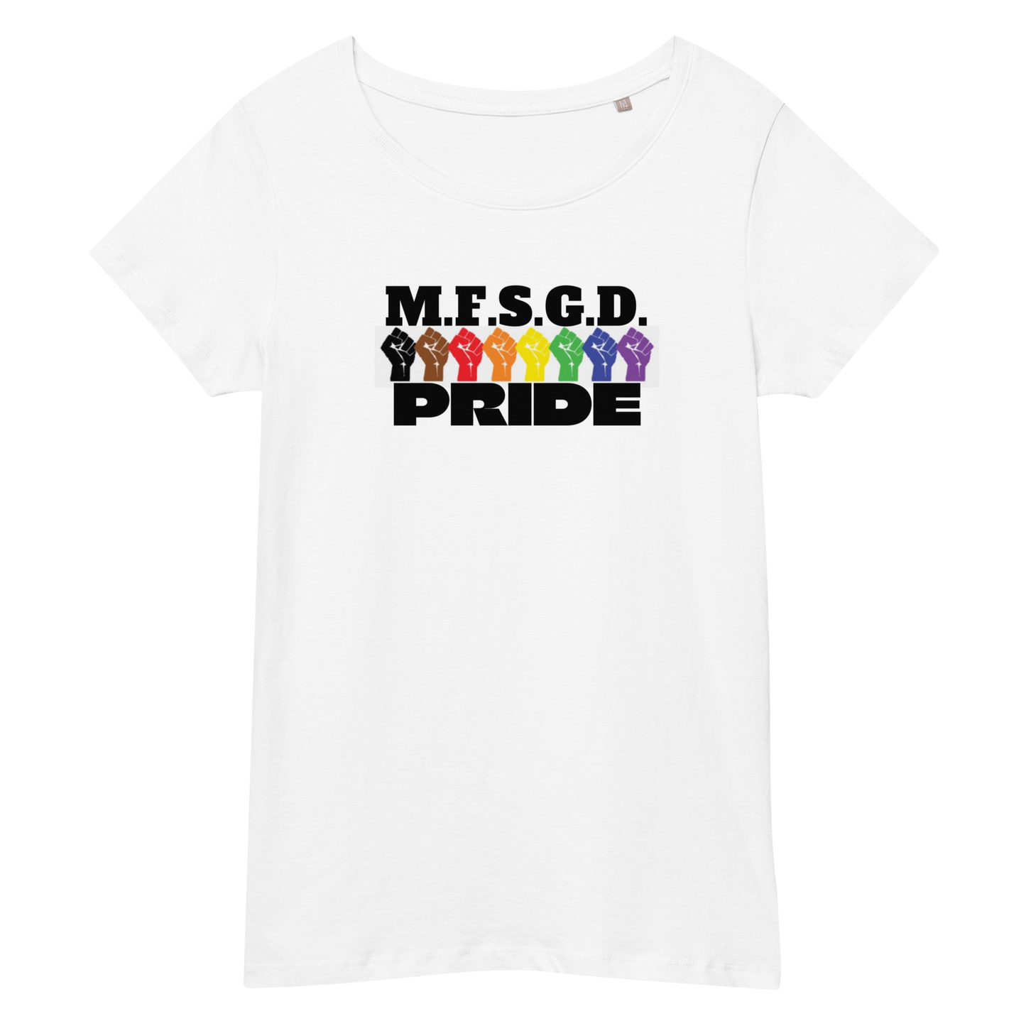 MFSGD PRIDE (LADIES) BLACK/RAINBOW LETTERING