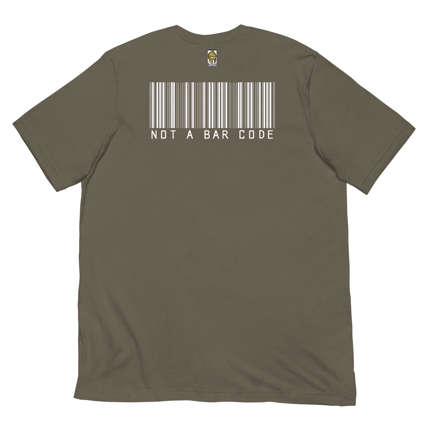 NOT A BAR CODE HUMAN-WHITE LETTERING