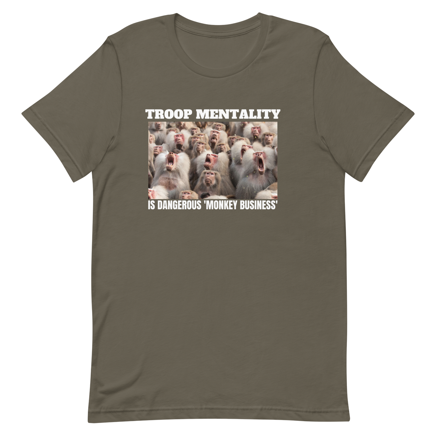 TROOP MENTALITY-WHITE LETTERING