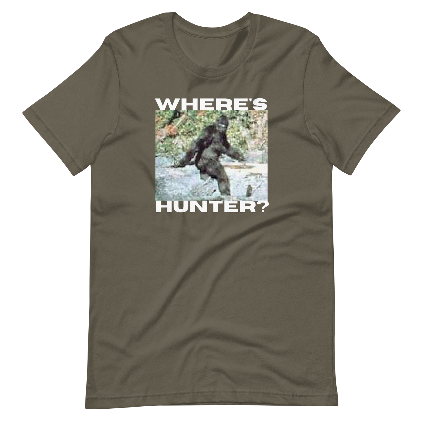 WHERE's HUNTER/BIGFOOT-WHITE LETTERING
