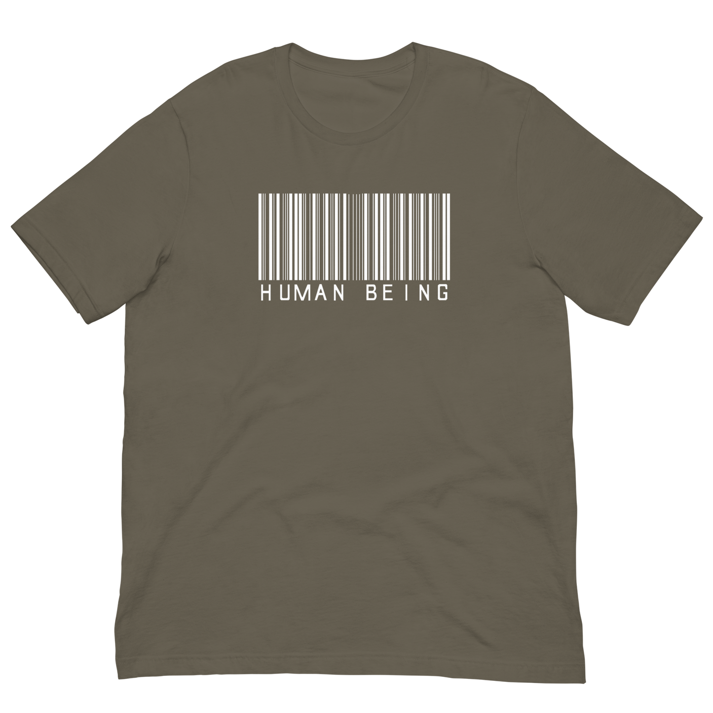 NOT A BAR CODE HUMAN-WHITE LETTERING