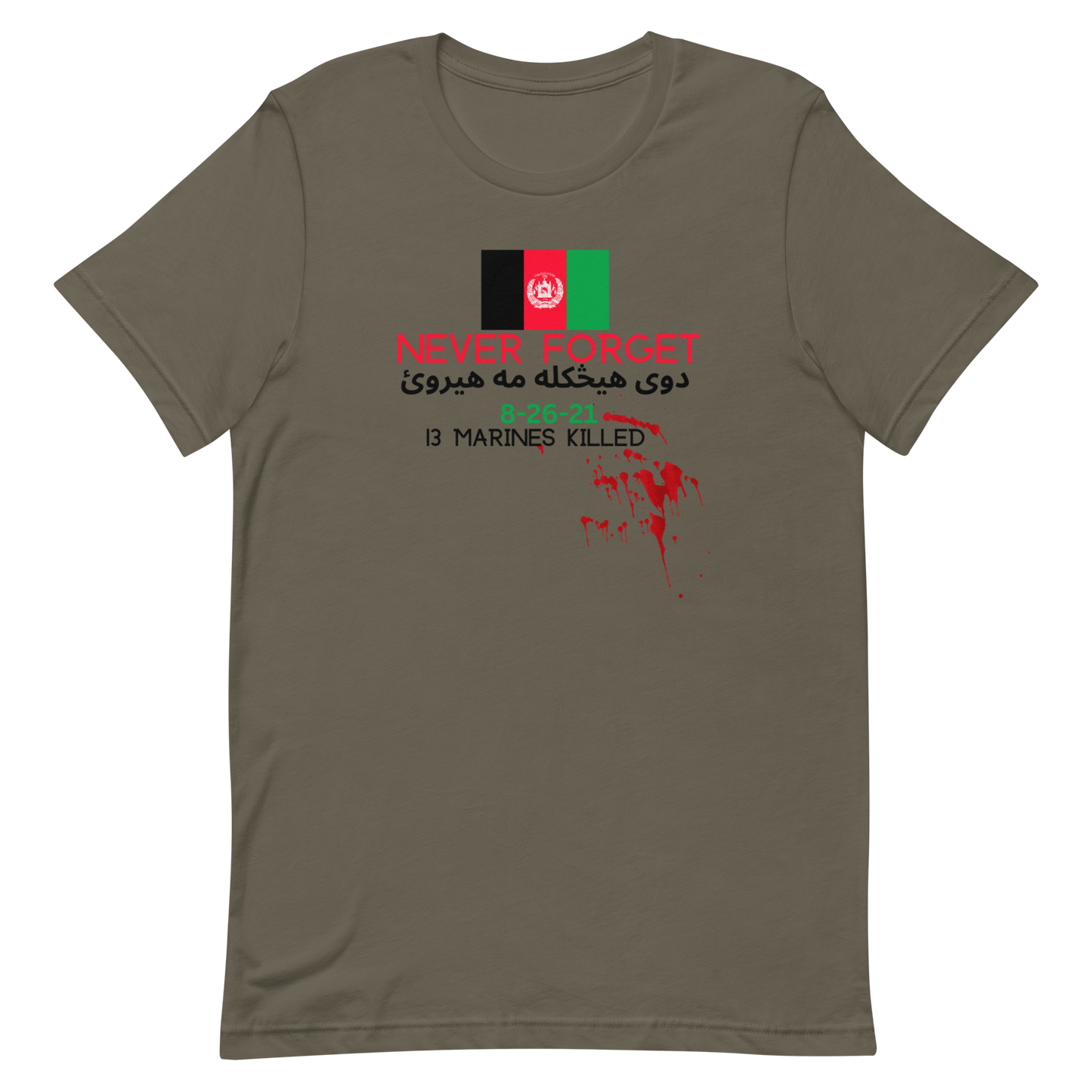 NEVER FORGET AFGHANISTAN-BLACK LETTERING