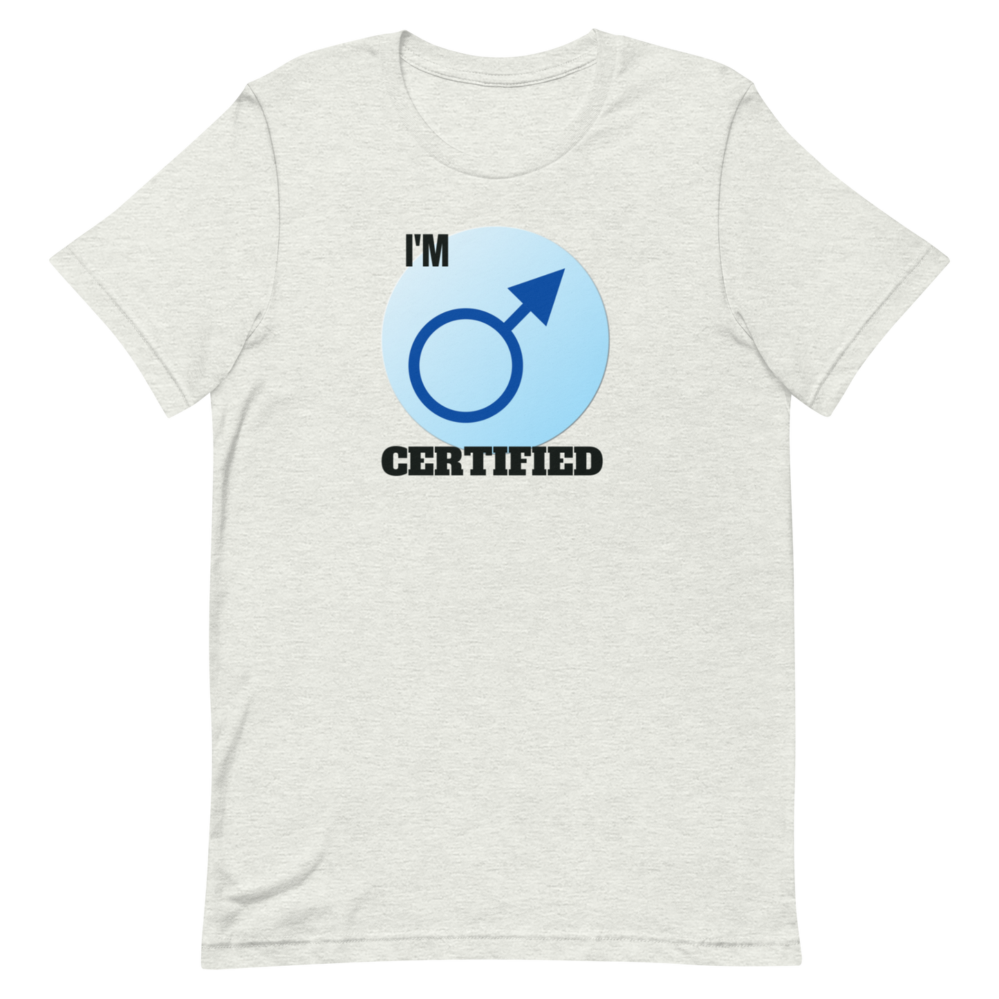 CERTIFIED MALE-BLACK LETTERING
