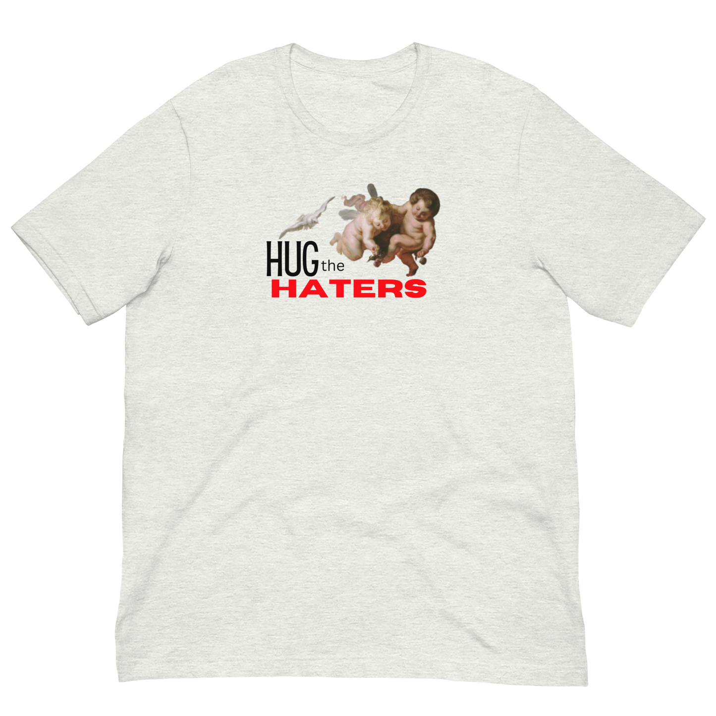 HUG THE HATERS/HAPPY ANGELS-BLACK/RED LETTERING
