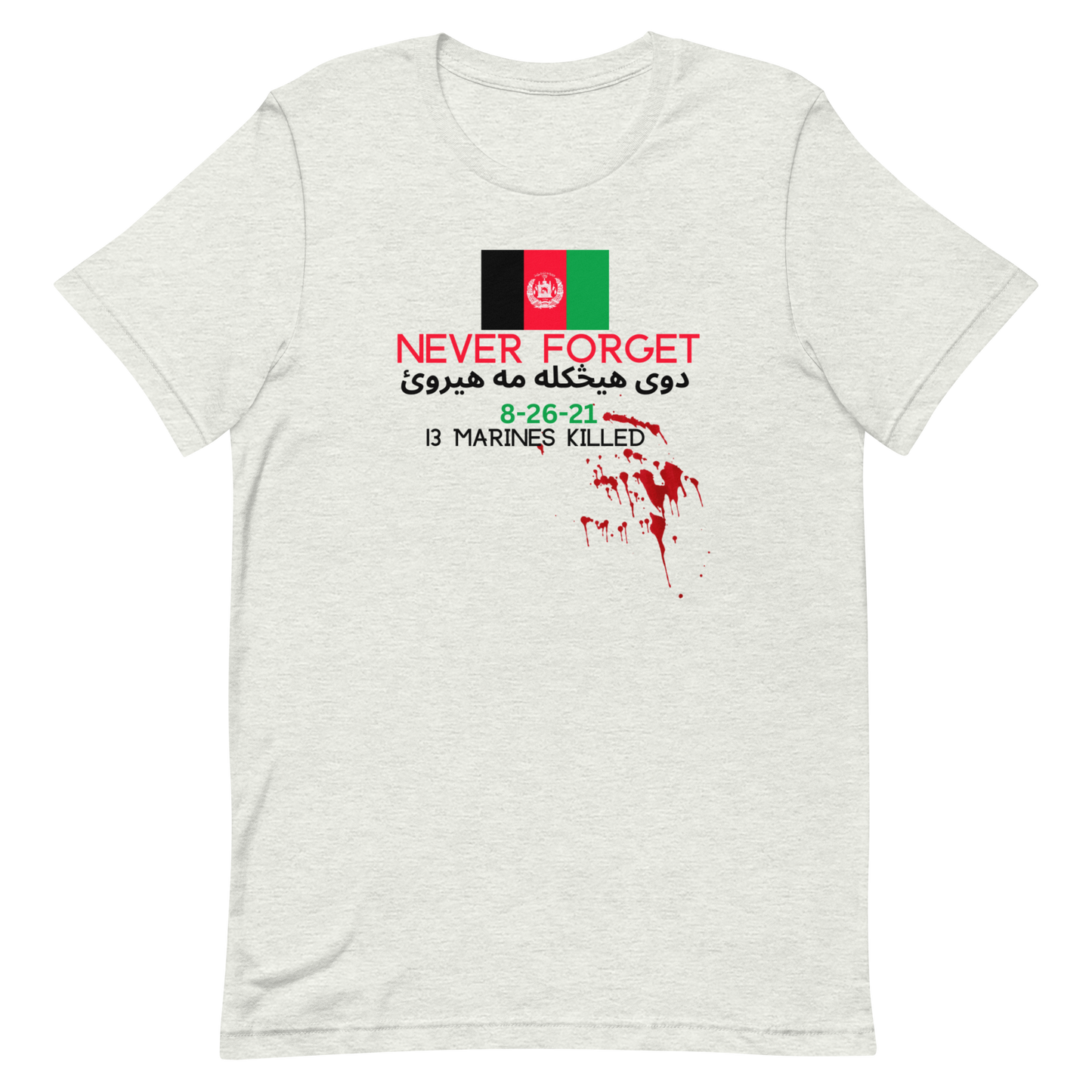 NEVER FORGET AFGHANISTAN-BLACK LETTERING