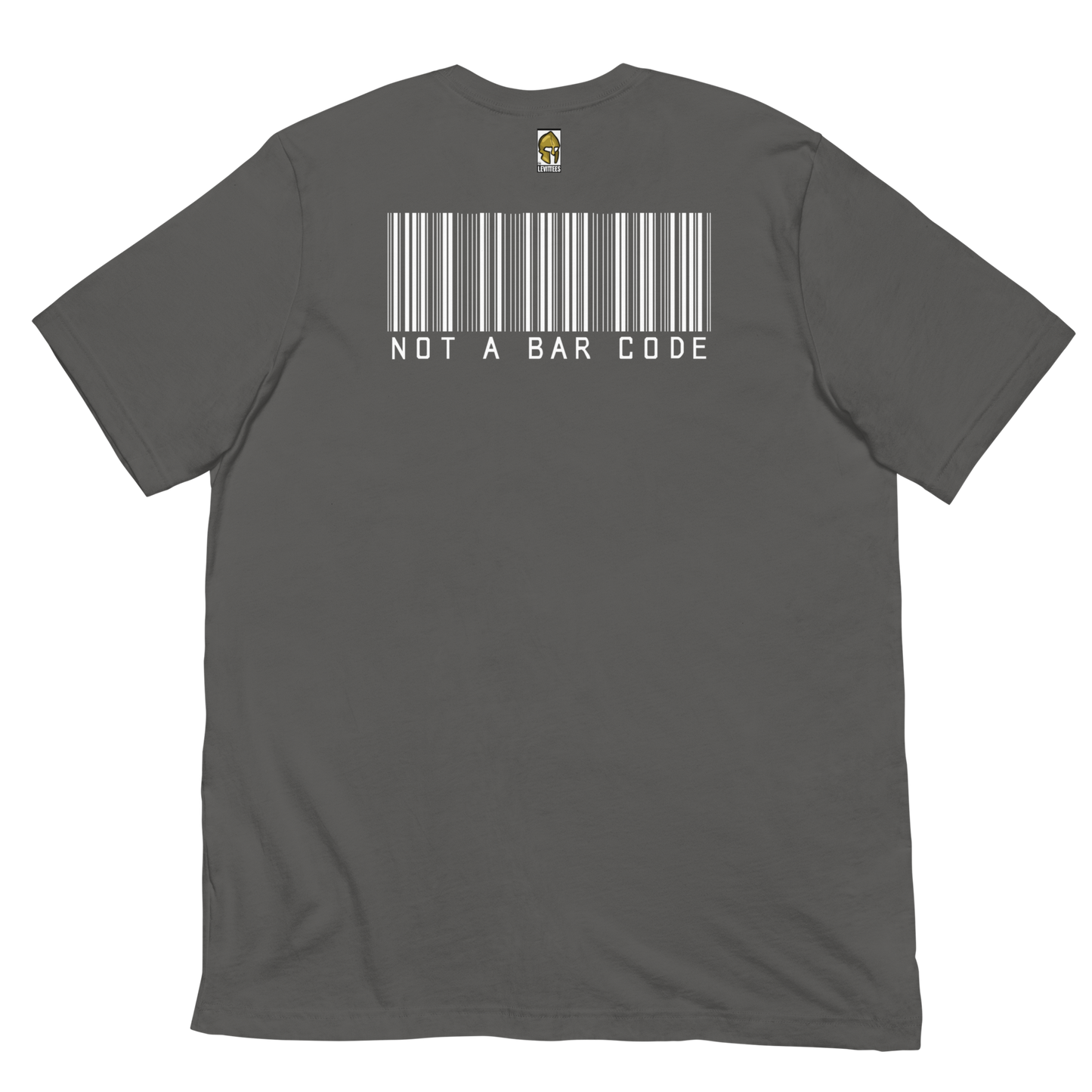NOT A BAR CODE HUMAN-WHITE LETTERING