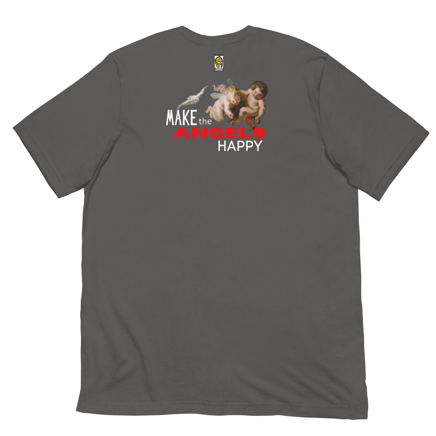 HUG THE HATERS/HAPPY ANGELS-WHITE/RED LETTERING