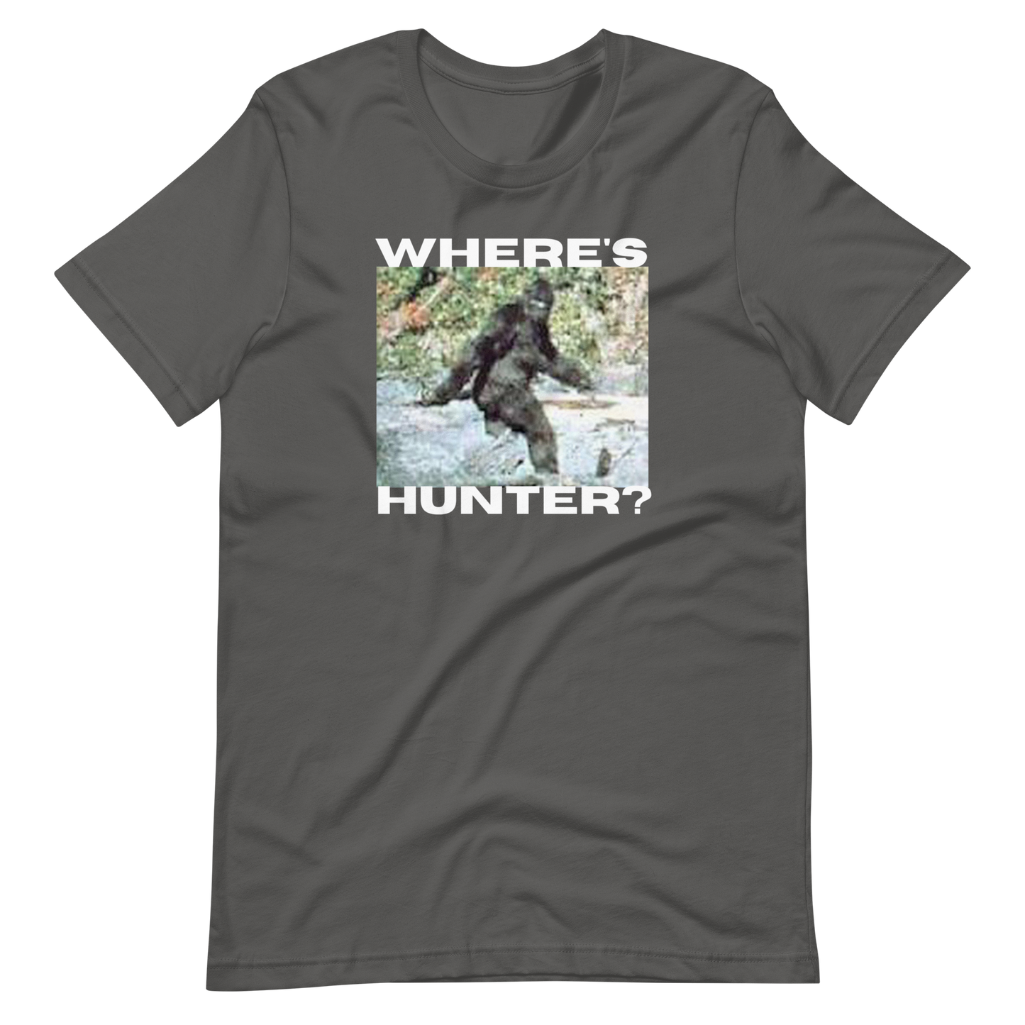 WHERE's HUNTER/BIGFOOT-WHITE LETTERING