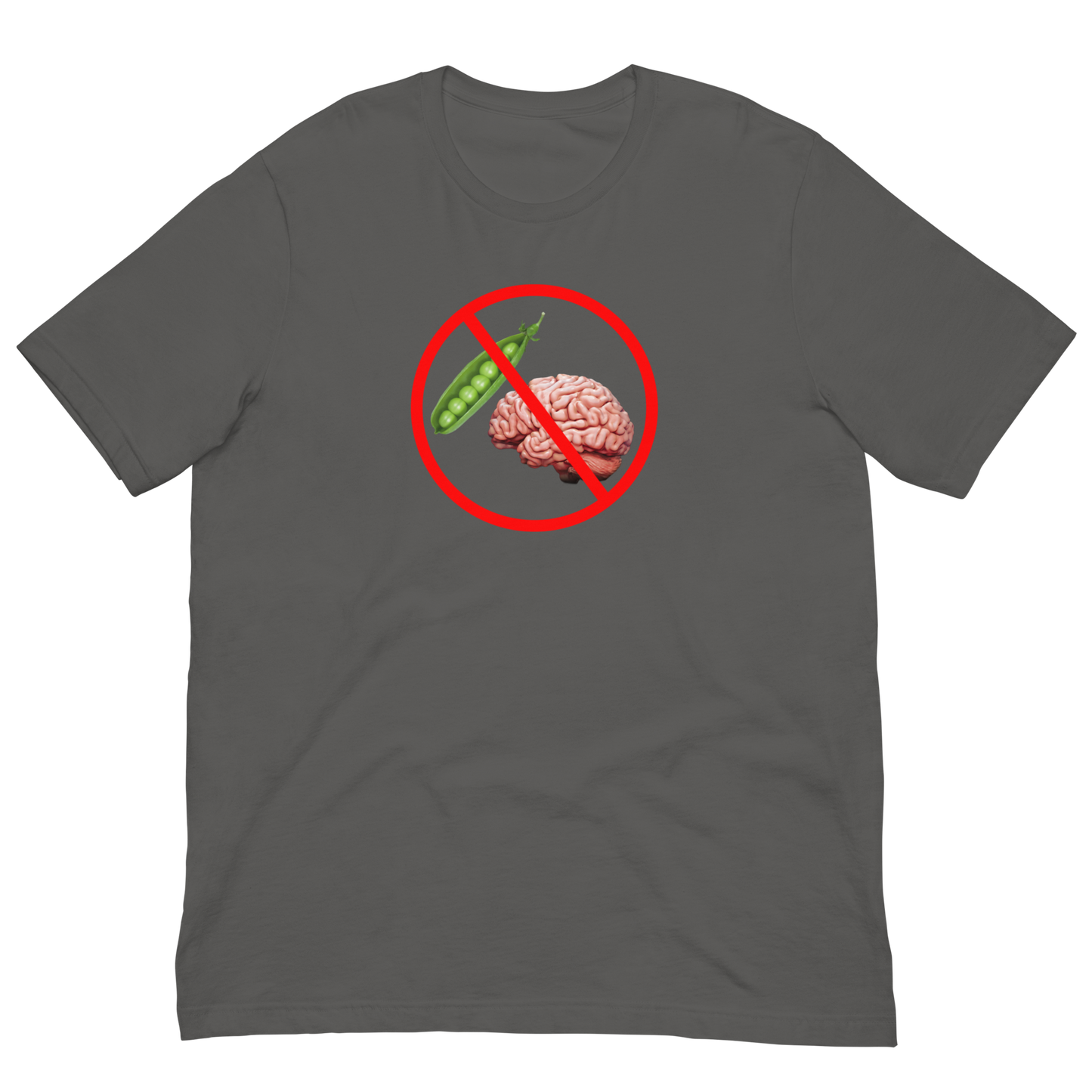 NO PEA BRAINS ALLOWED-WHITE/RED LETTERING