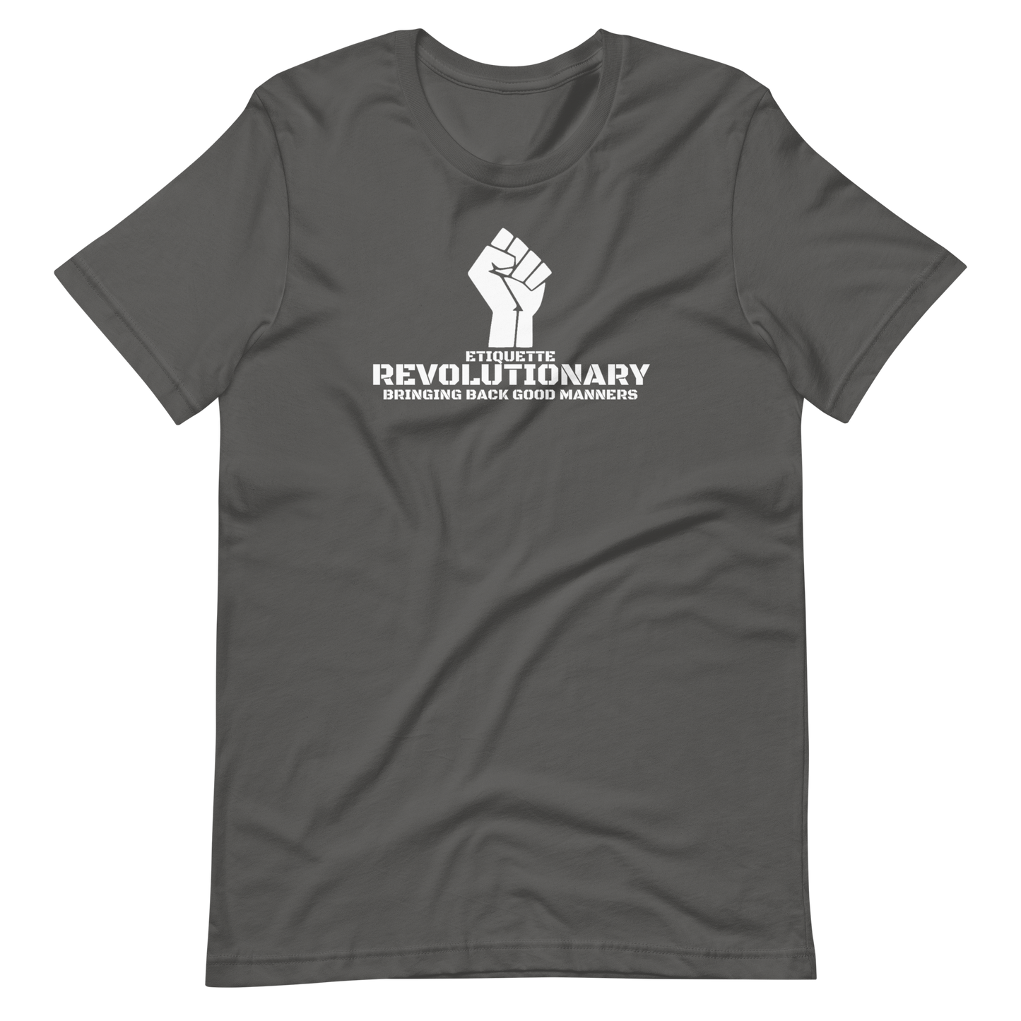 ETIQUETTE REVOLUTIONARY/FIST-WHITE LETTERING