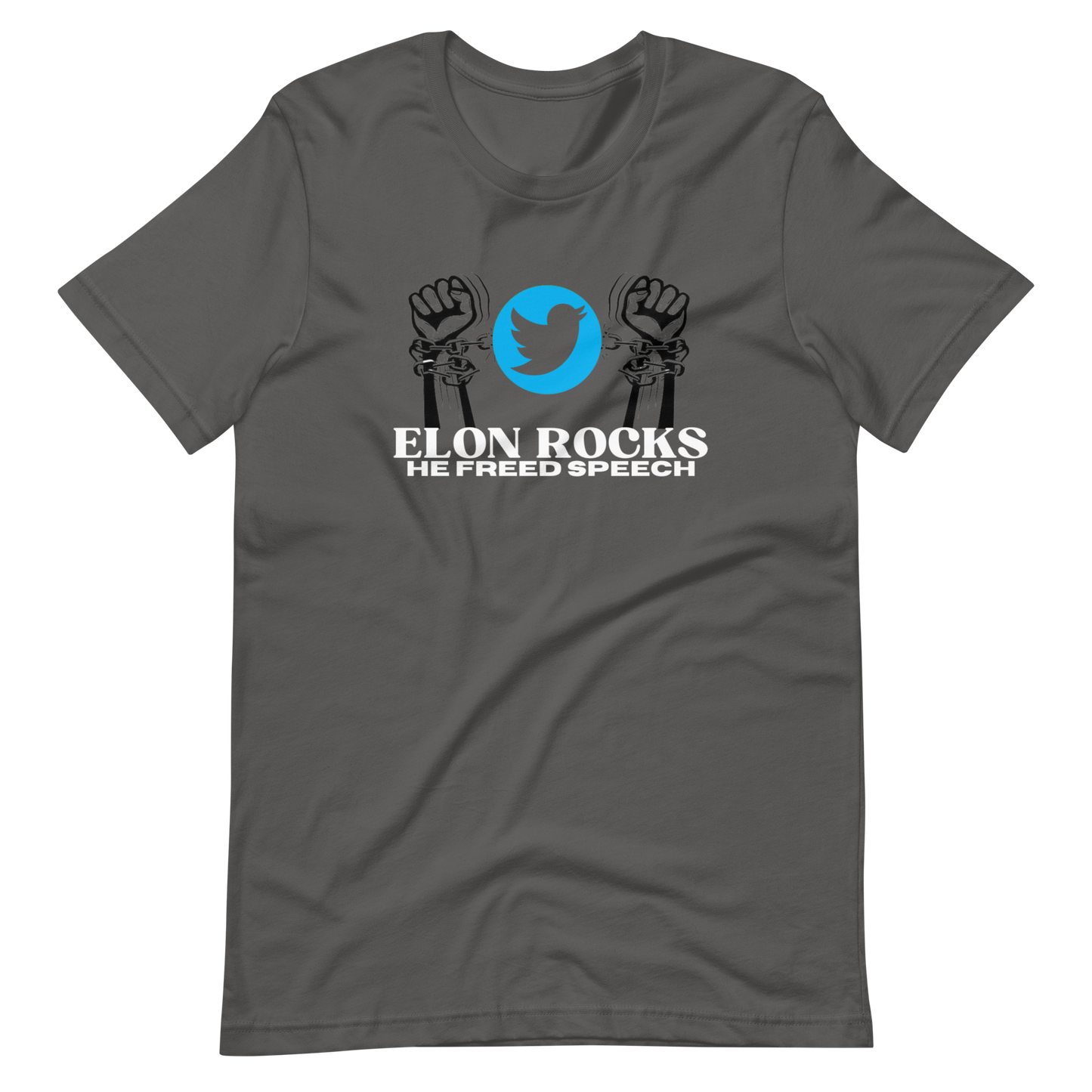 ELON ROCKS/HE FREED SPEECH-WHITE LETTERING