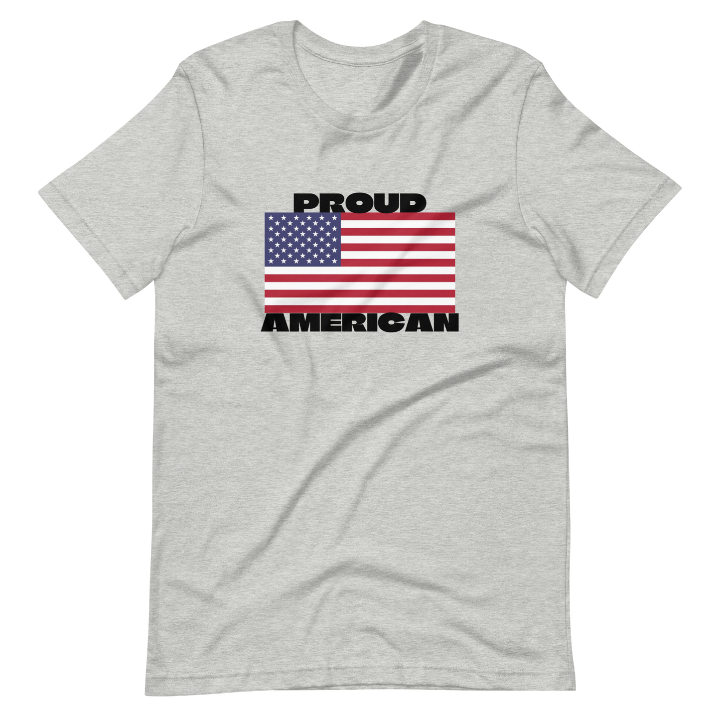 PROUD AMERICAN FLAG-BLACK LETTERING