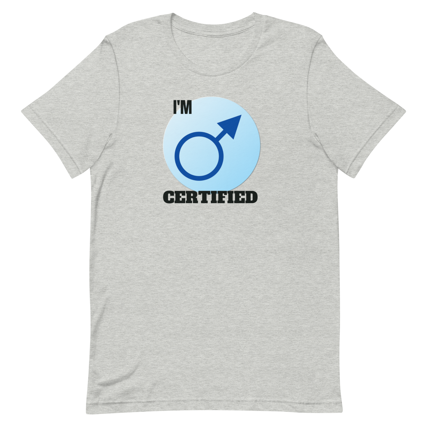 CERTIFIED MALE-BLACK LETTERING