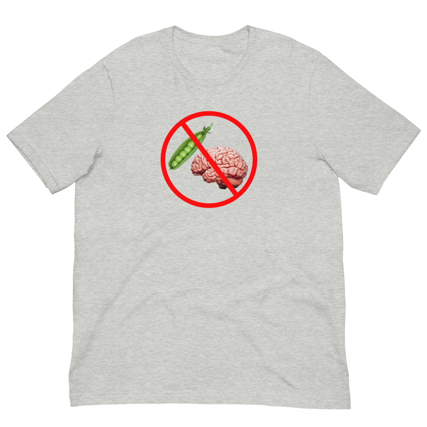 NO PEA BRAINS ALLOWED-WHITE/RED LETTERING