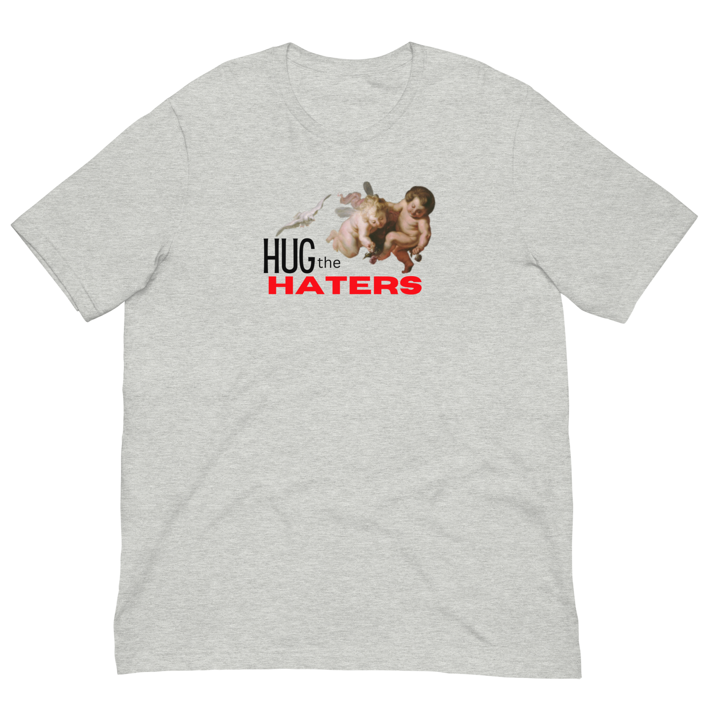 HUG THE HATERS/HAPPY ANGELS-BLACK/RED LETTERING