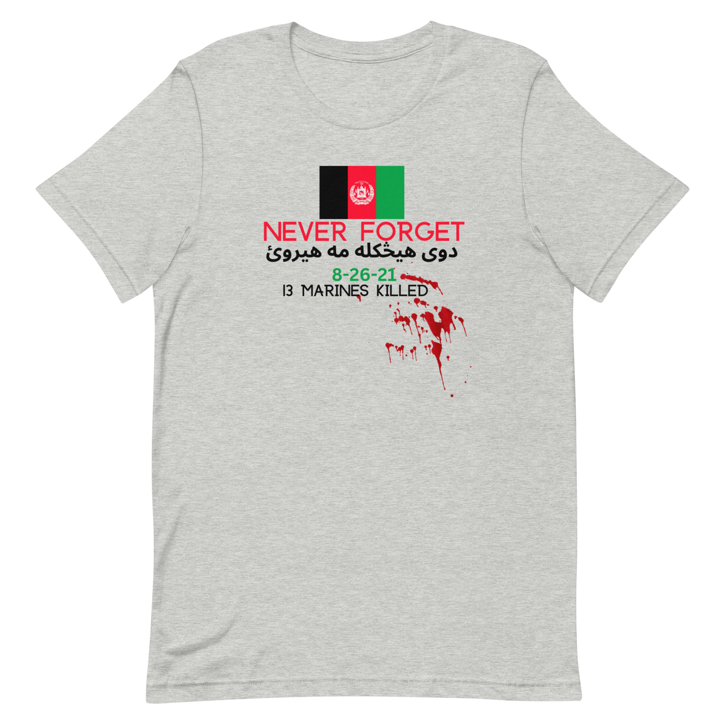 NEVER FORGET AFGHANISTAN-BLACK LETTERING