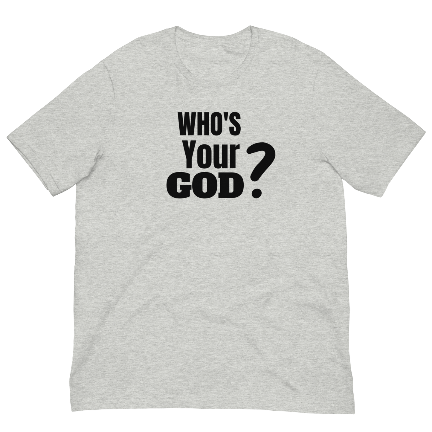 WHO'S YOUR GOD-BLACK LETTERING