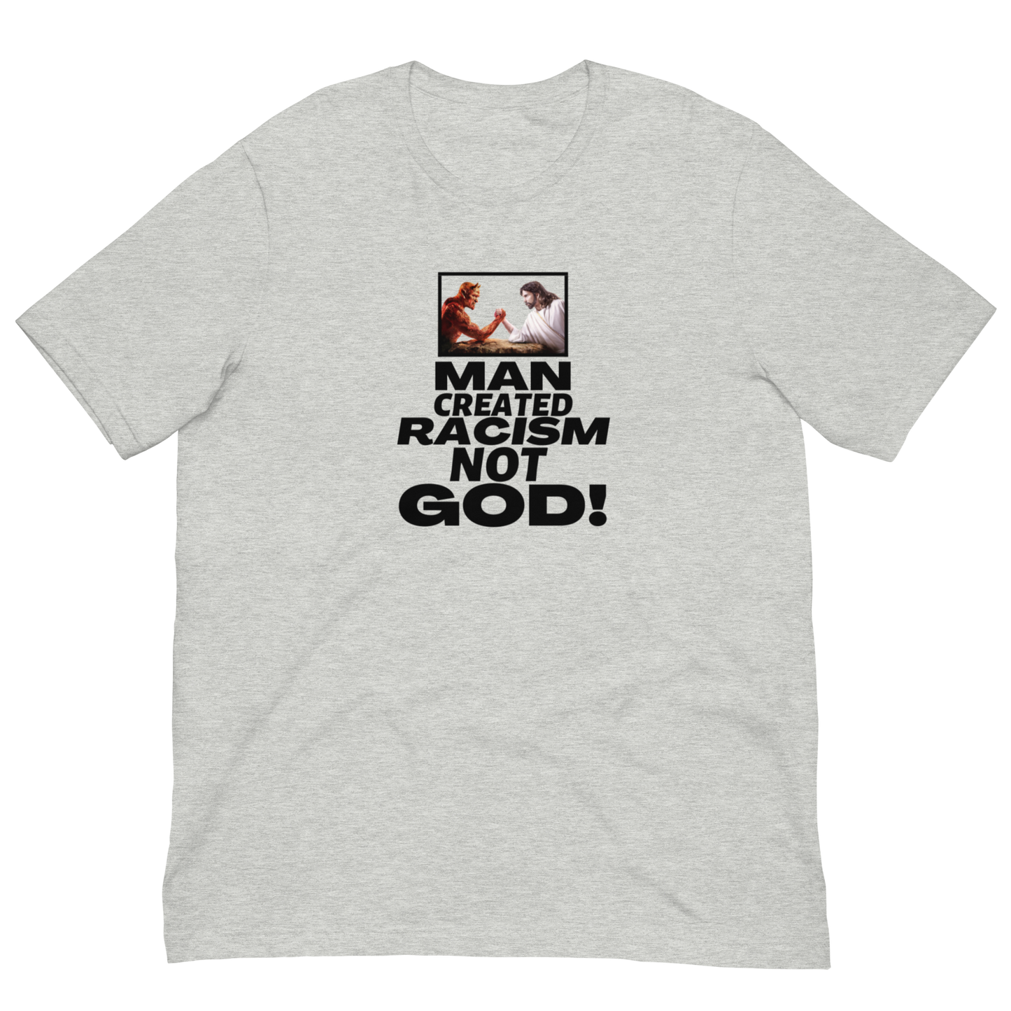 RACIST MAN/NOT GOD-BLACK LETTERING