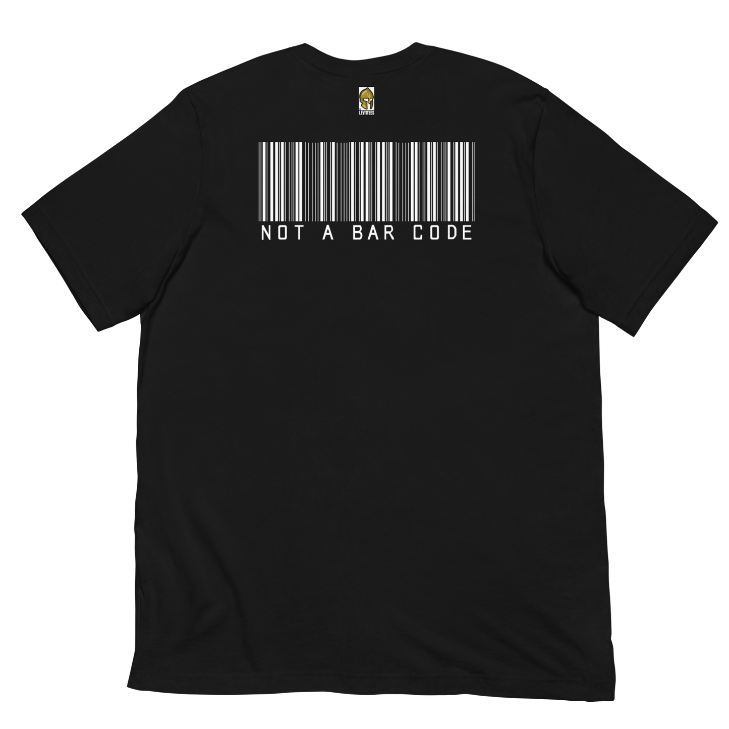 NOT A BAR CODE HUMAN-WHITE LETTERING