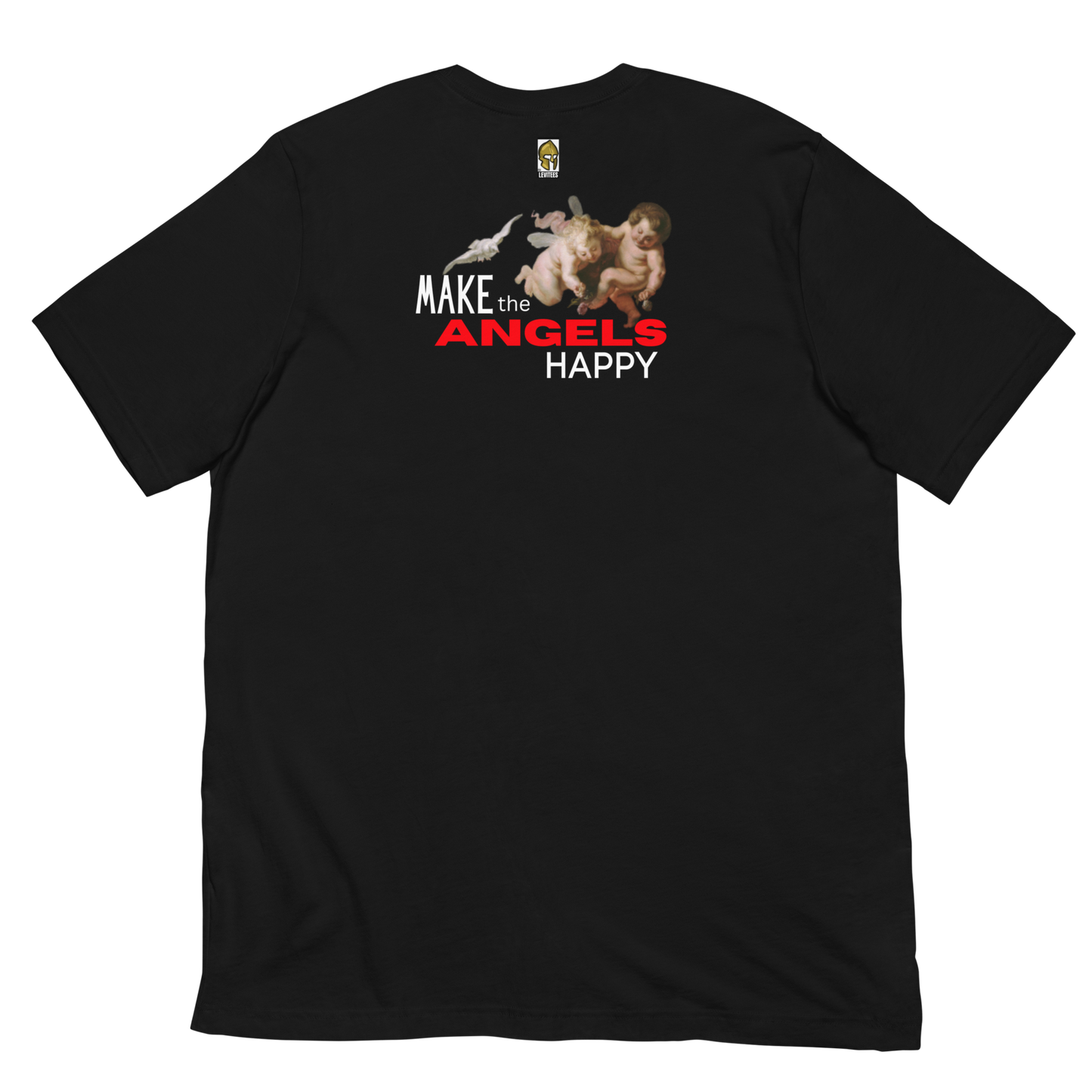 HUG THE HATERS/HAPPY ANGELS-WHITE/RED LETTERING