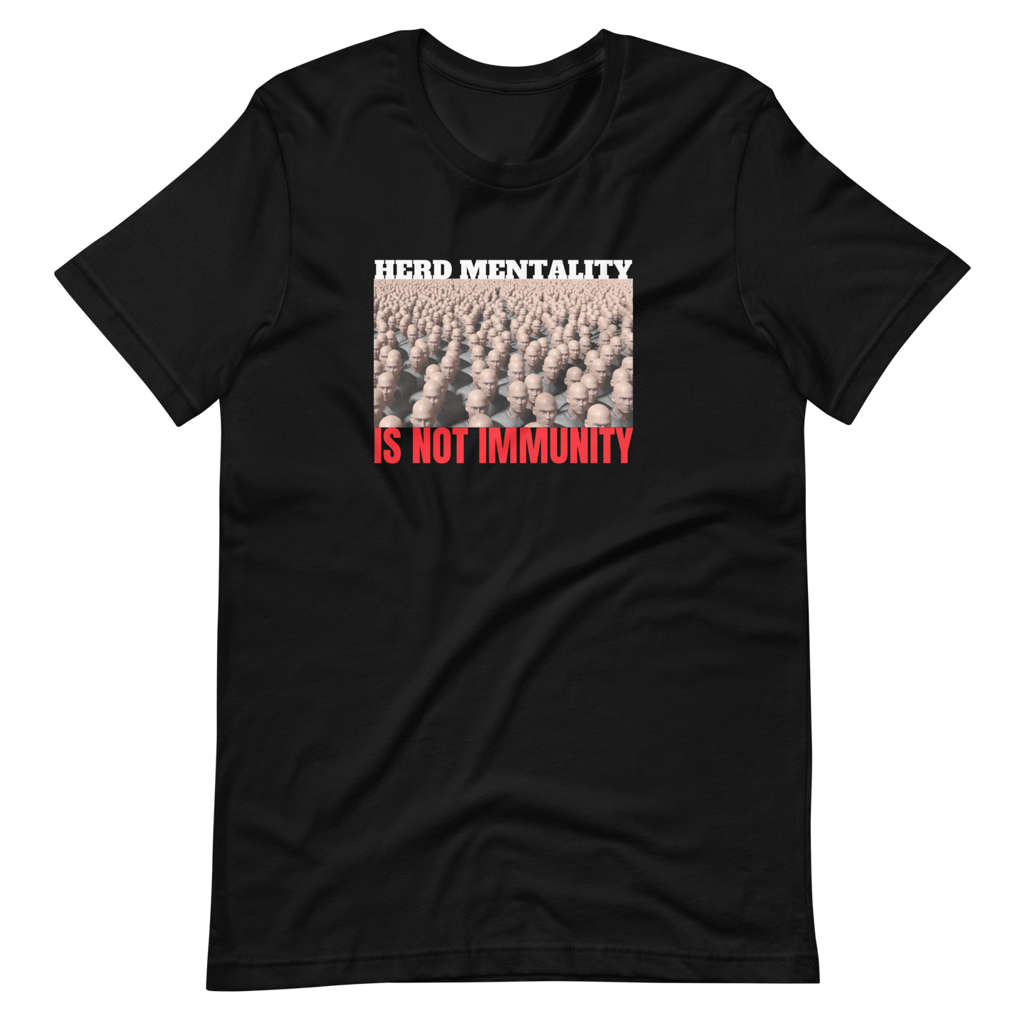 HERD MENTALITY-WHITE/RED LETTERING