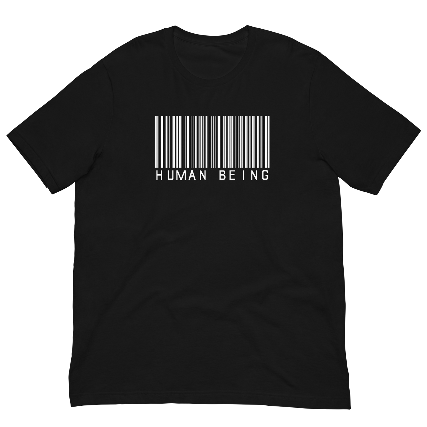 NOT A BAR CODE HUMAN-WHITE LETTERING