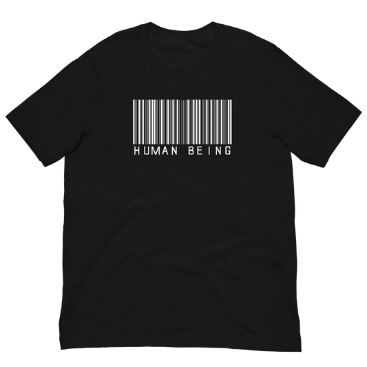 NOT A BAR CODE HUMAN-WHITE LETTERING