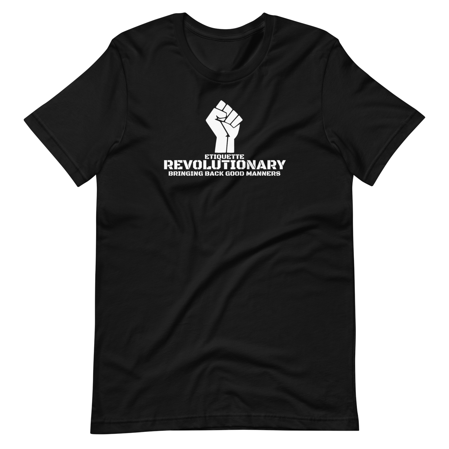 ETIQUETTE REVOLUTIONARY/FIST-WHITE LETTERING