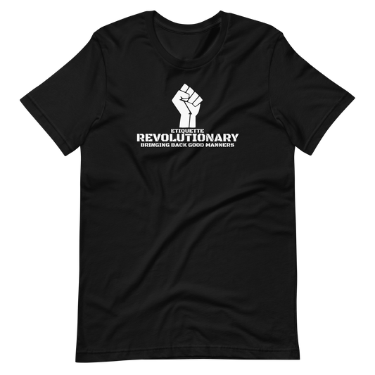 ETIQUETTE REVOLUTIONARY/FIST-WHITE LETTERING