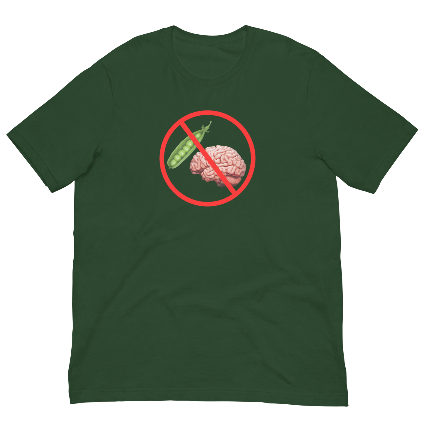 NO PEA BRAINS ALLOWED-WHITE/RED LETTERING