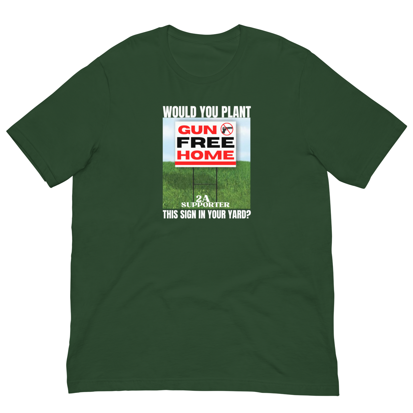 GUN FREE HOME/SUPPORT 2A-WHITE LETTERING