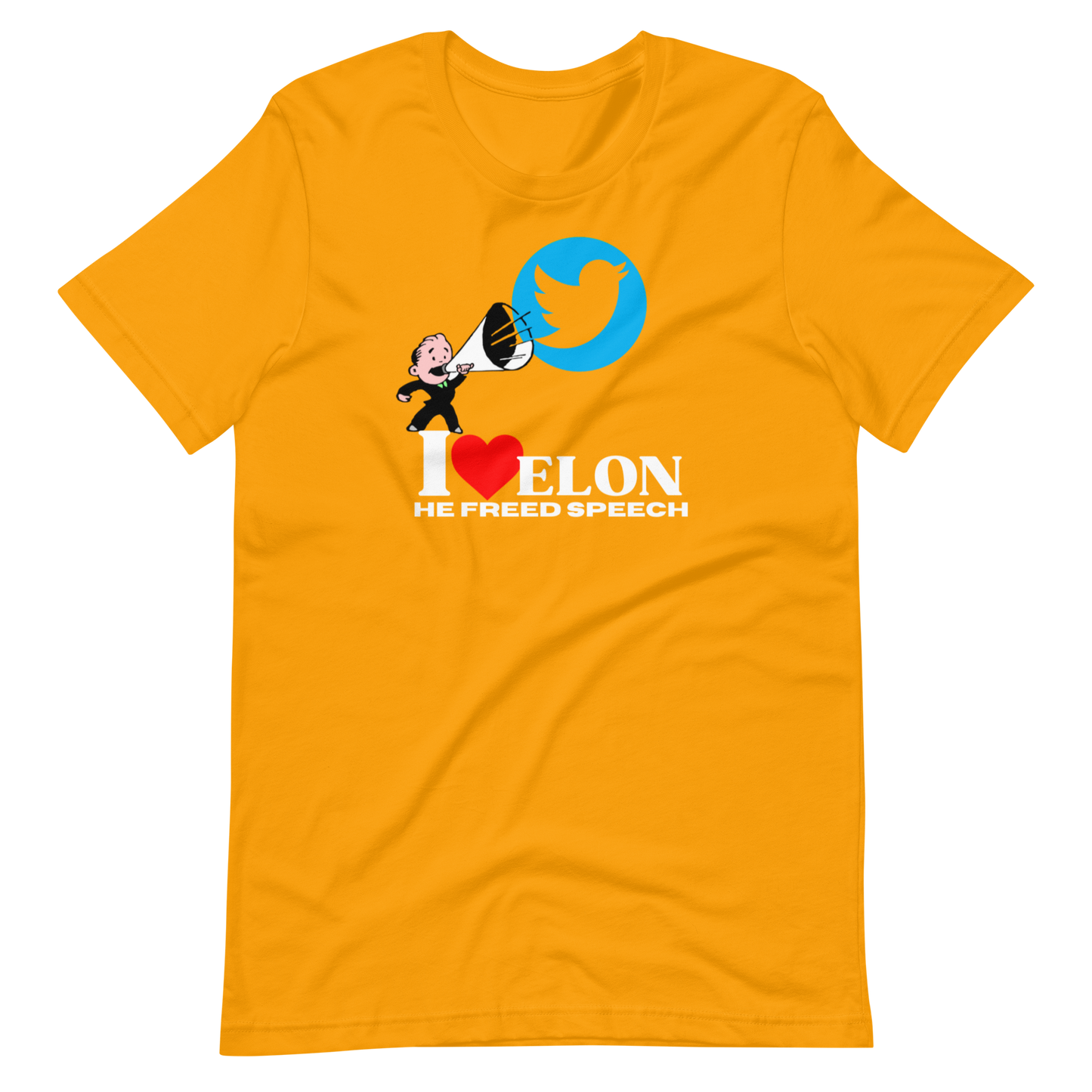 I LOVE ELON/HE FREED SPEECH-WHITE LETTERING