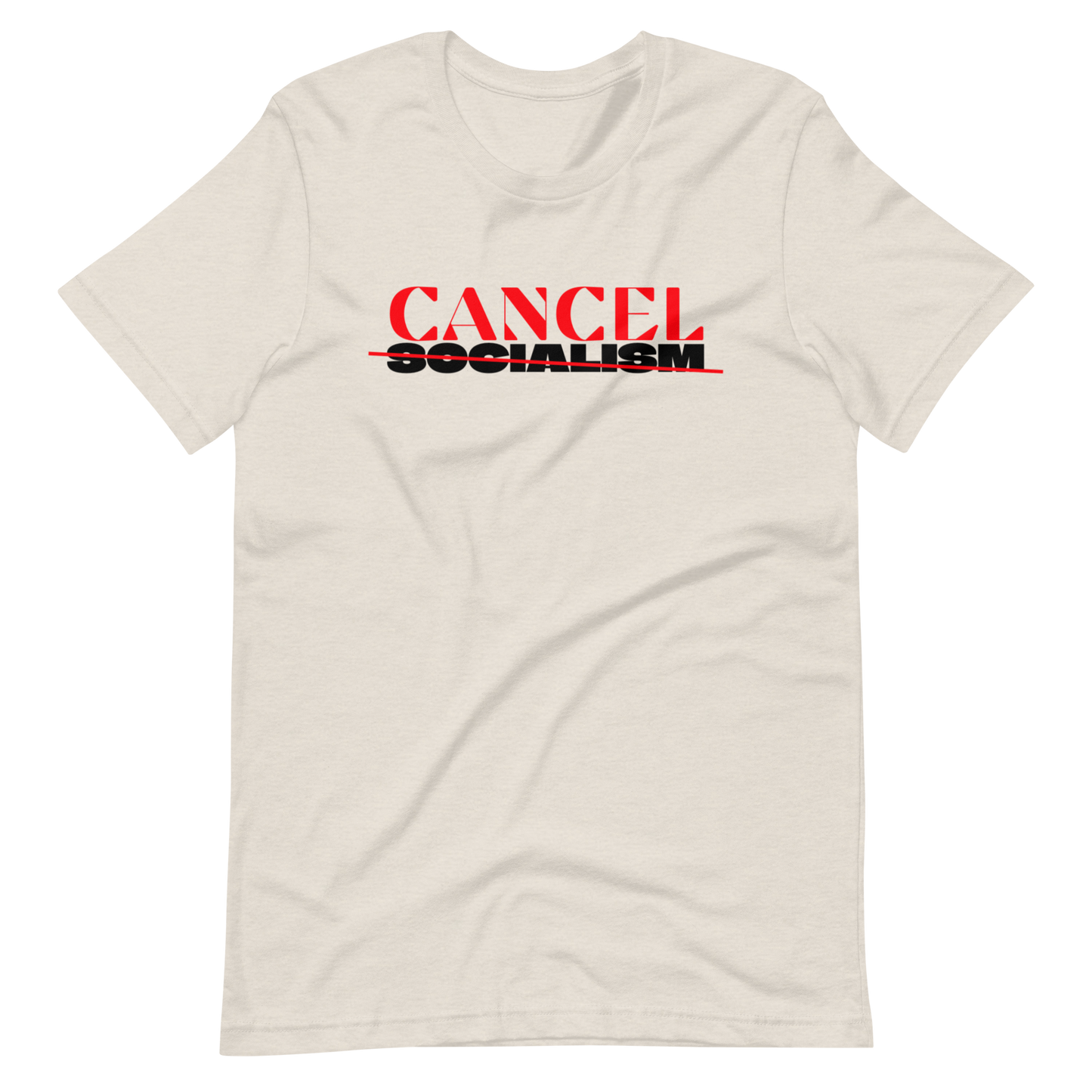 CANCEL SOCIALISM-RED/BLACK LETTERING