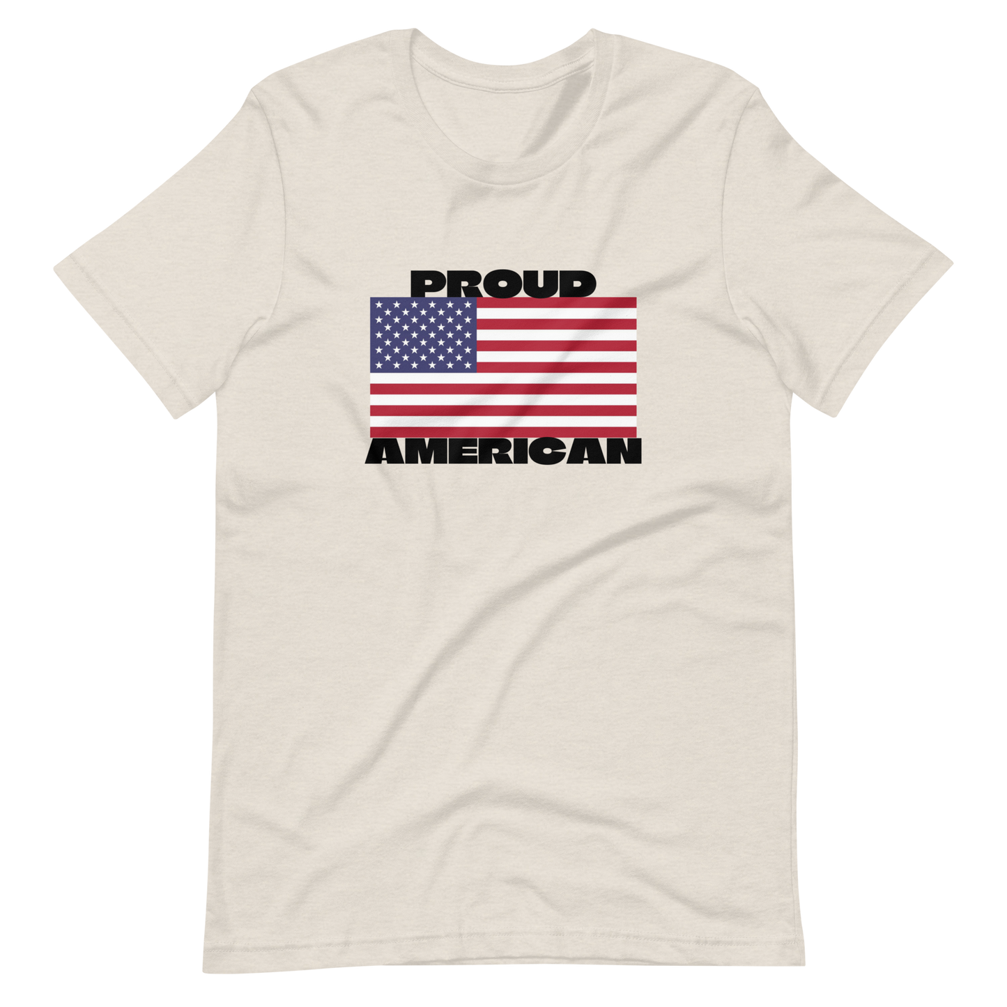 PROUD AMERICAN FLAG-BLACK LETTERING
