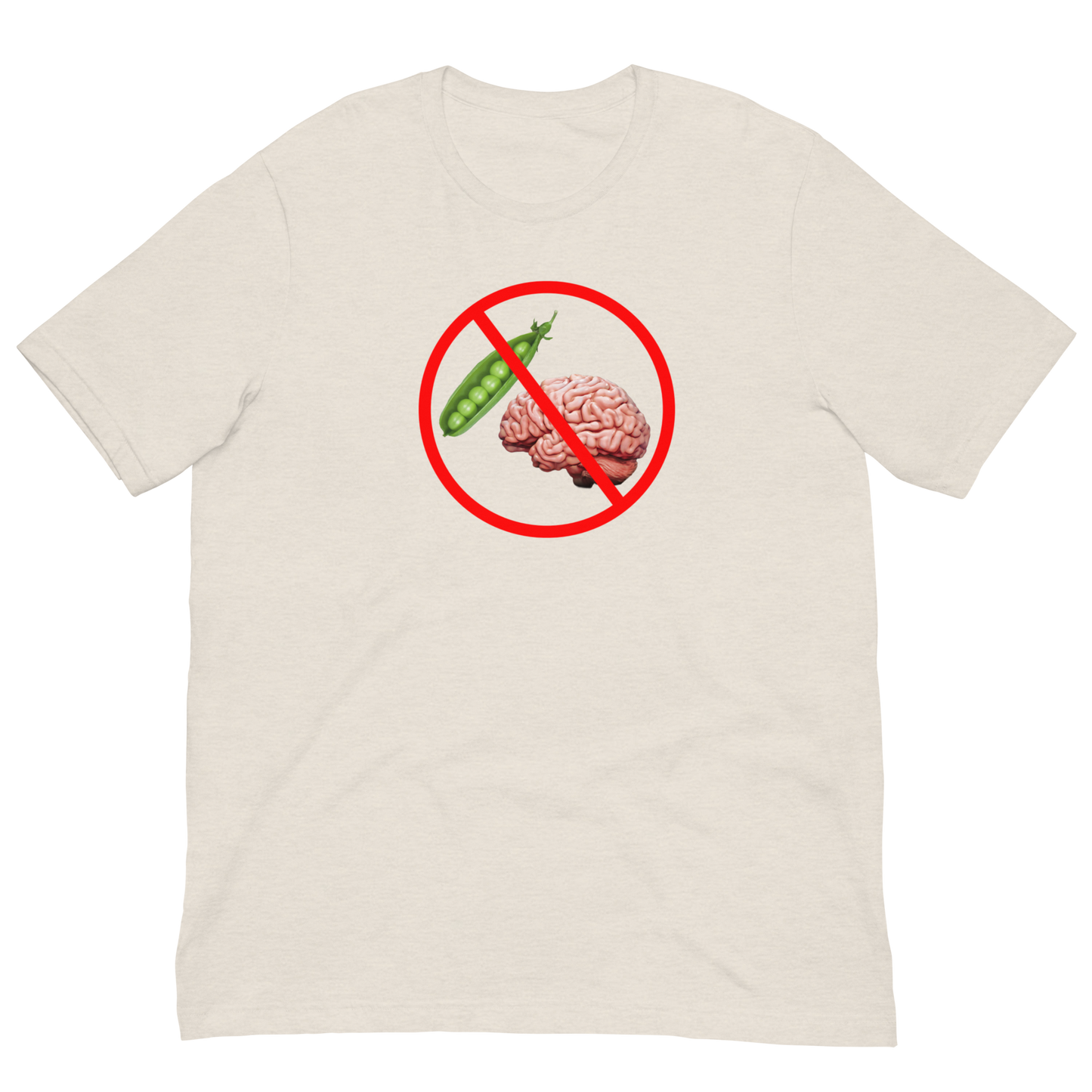 NO PEA BRAINS ALLOWED-BLACK/RED LETTERING