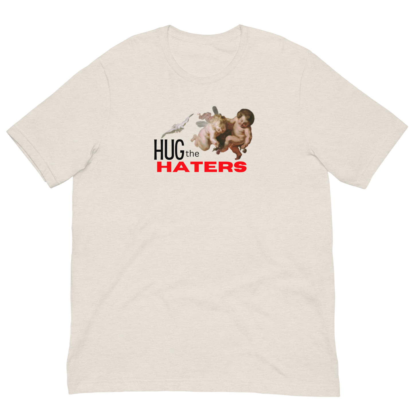 HUG THE HATERS/HAPPY ANGELS-BLACK/RED LETTERING