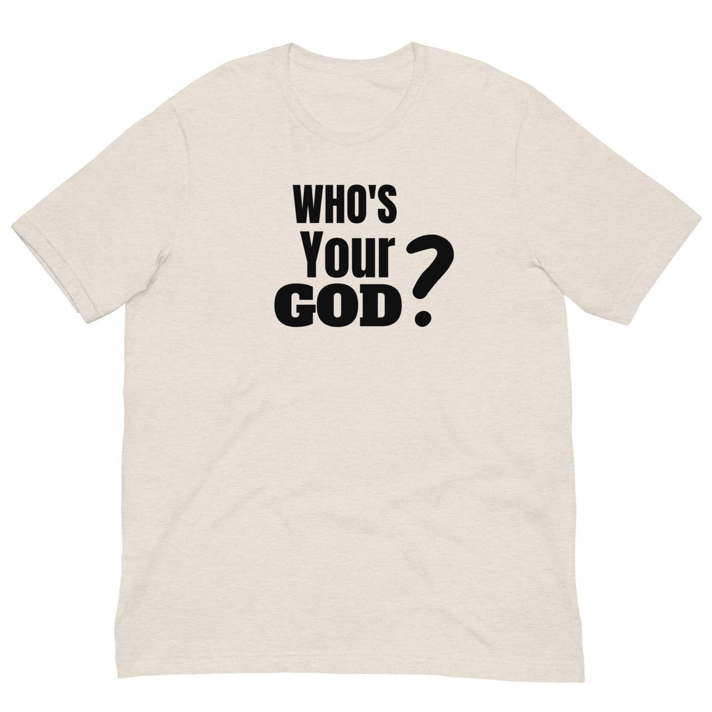 WHO'S YOUR GOD-BLACK LETTERING