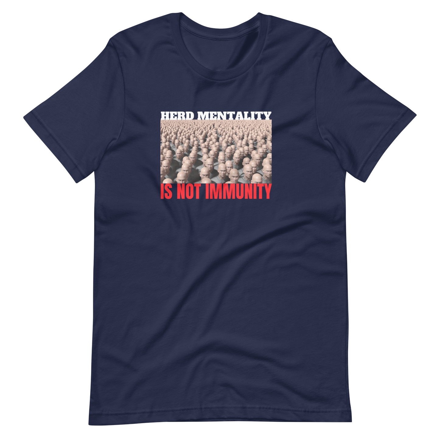 HERD MENTALITY-WHITE/RED LETTERING