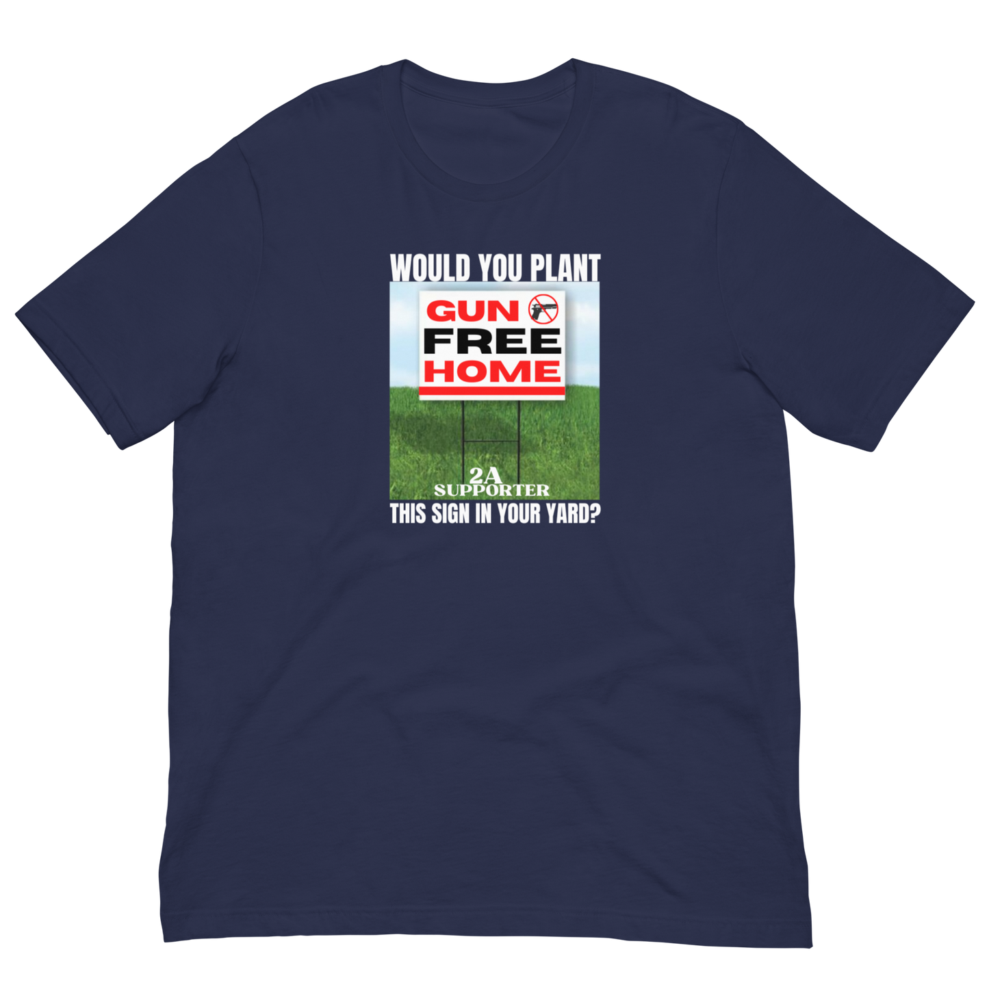GUN FREE HOME/SUPPORT 2A-WHITE LETTERING